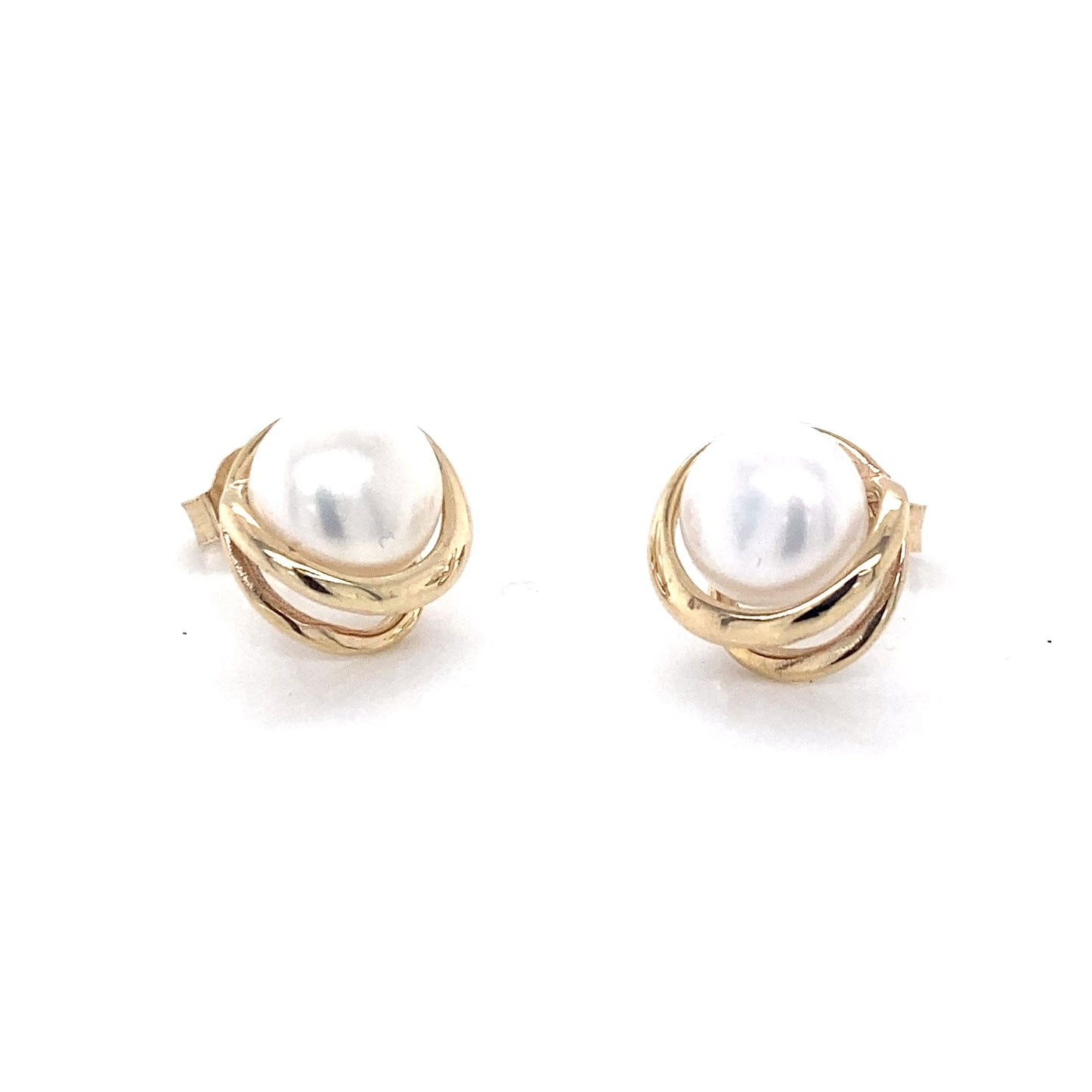 Yellow Gold Pearl Stud Earrings Gardiner Brothers