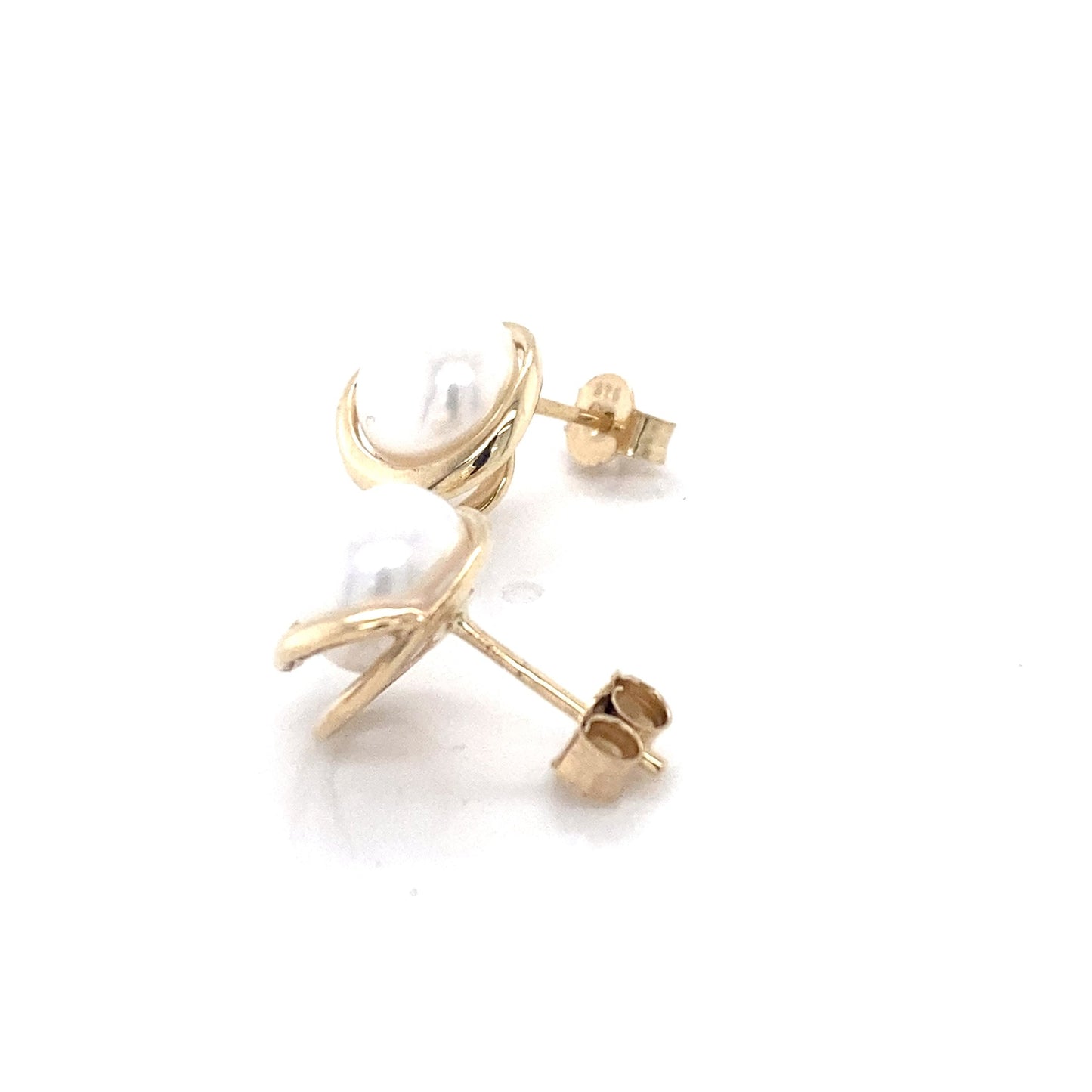 Yellow Gold Pearl Stud Earrings Gardiner Brothers
