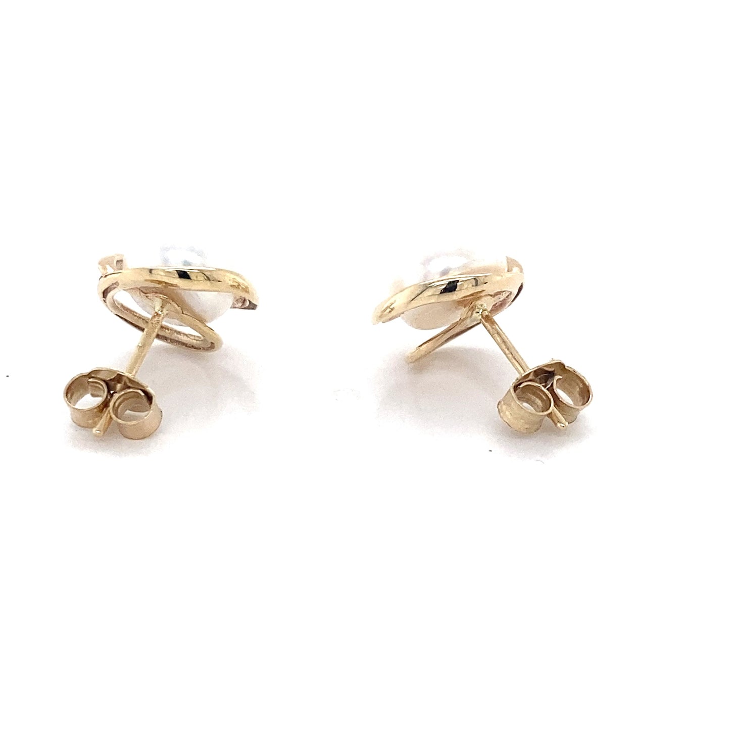 Yellow Gold FreshWater Pearl Stud Earrings Gardiner Brothers