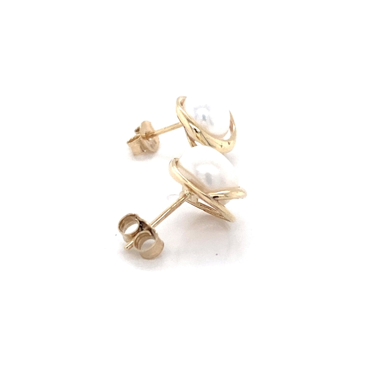 Yellow Gold Pearl Stud Earrings Gardiner Brothers