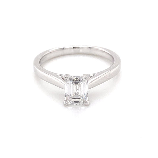 Platinum Emerald Cut Diamond Solitaire Ring - 1.01cts Gardiner Brothers