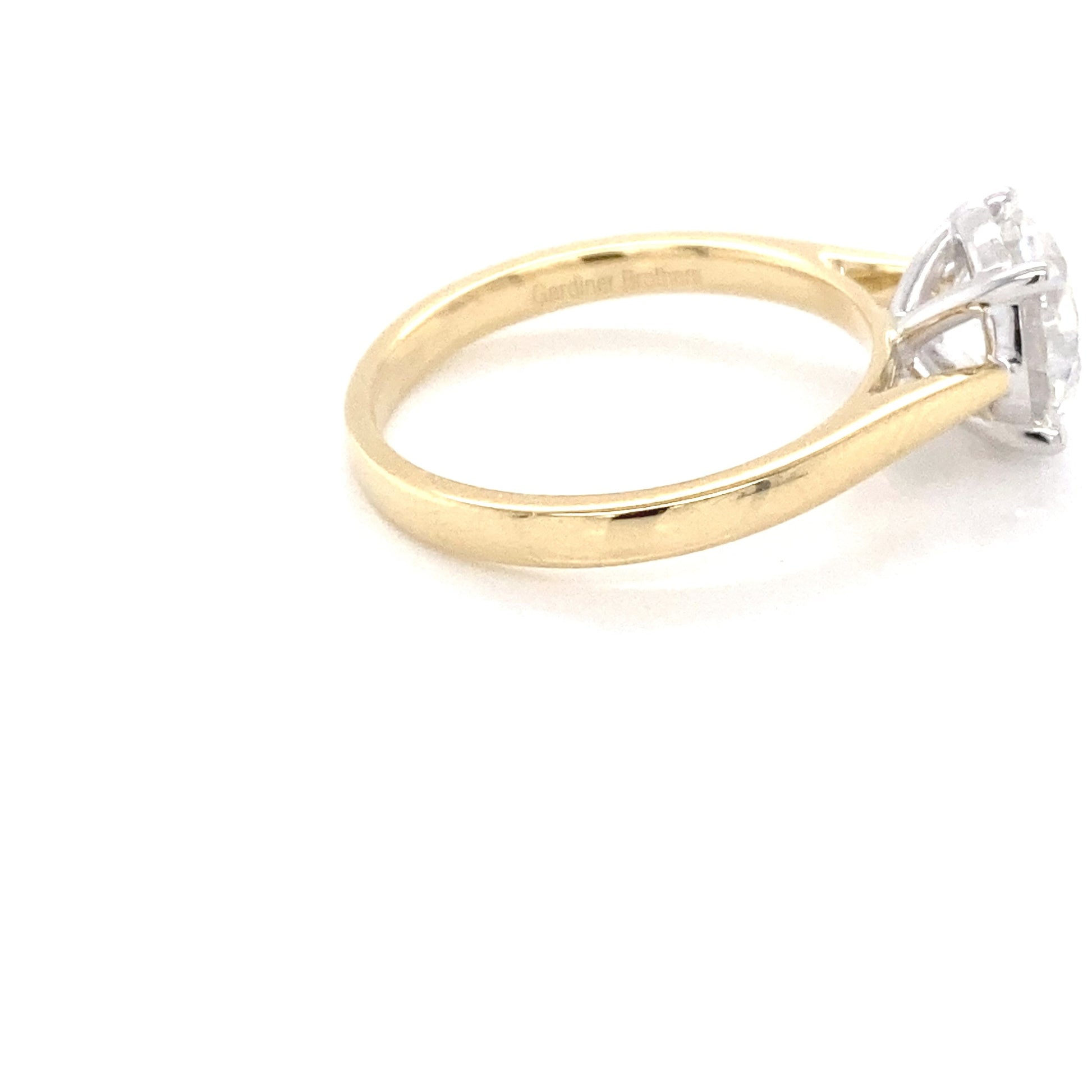 Yellow Gold Round Brilliant Cut Diamond Solitaire Ring - 2.01cts Gardiner Brothers