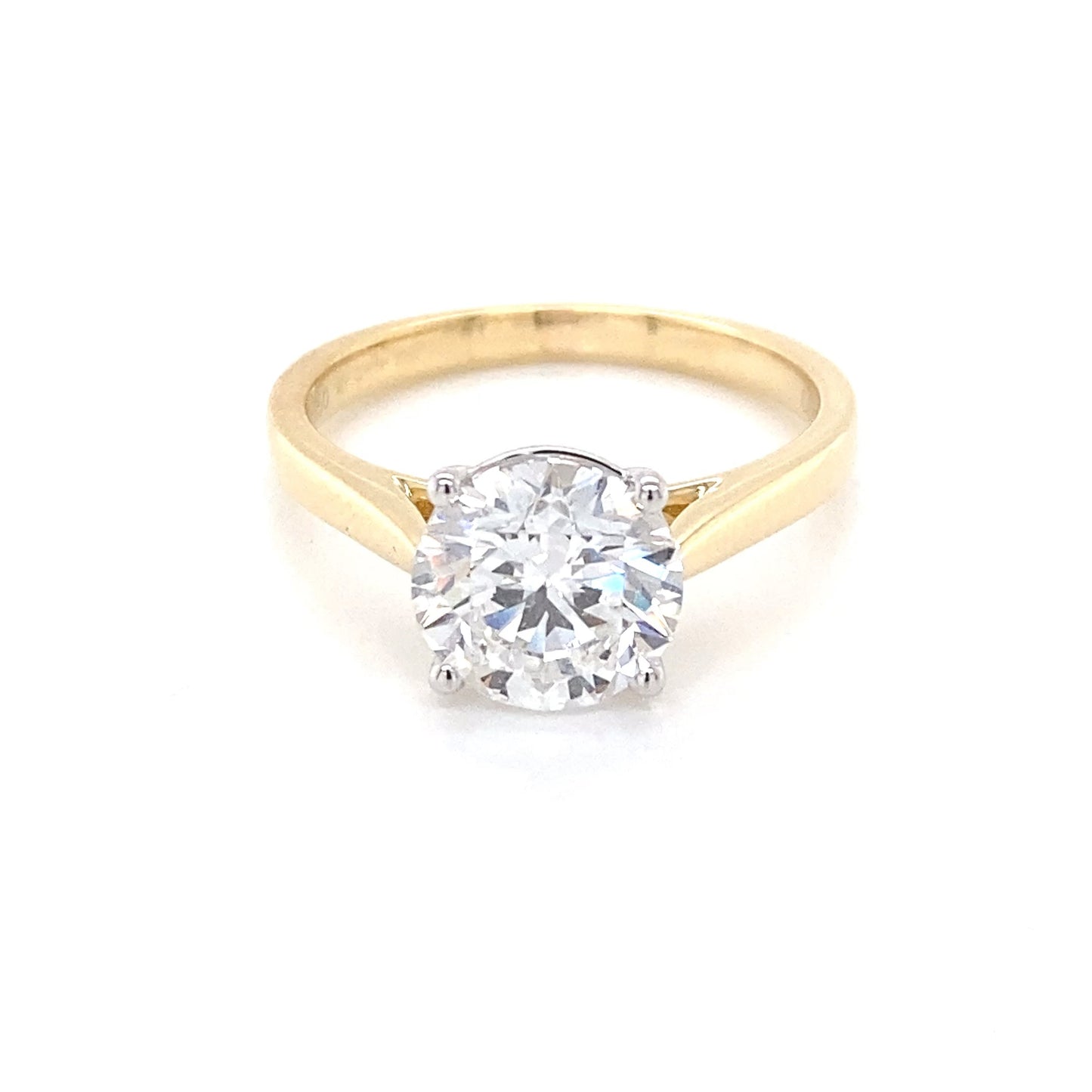 Yellow Gold Round Brilliant Cut Diamond Solitaire Ring - 2.01cts Gardiner Brothers
