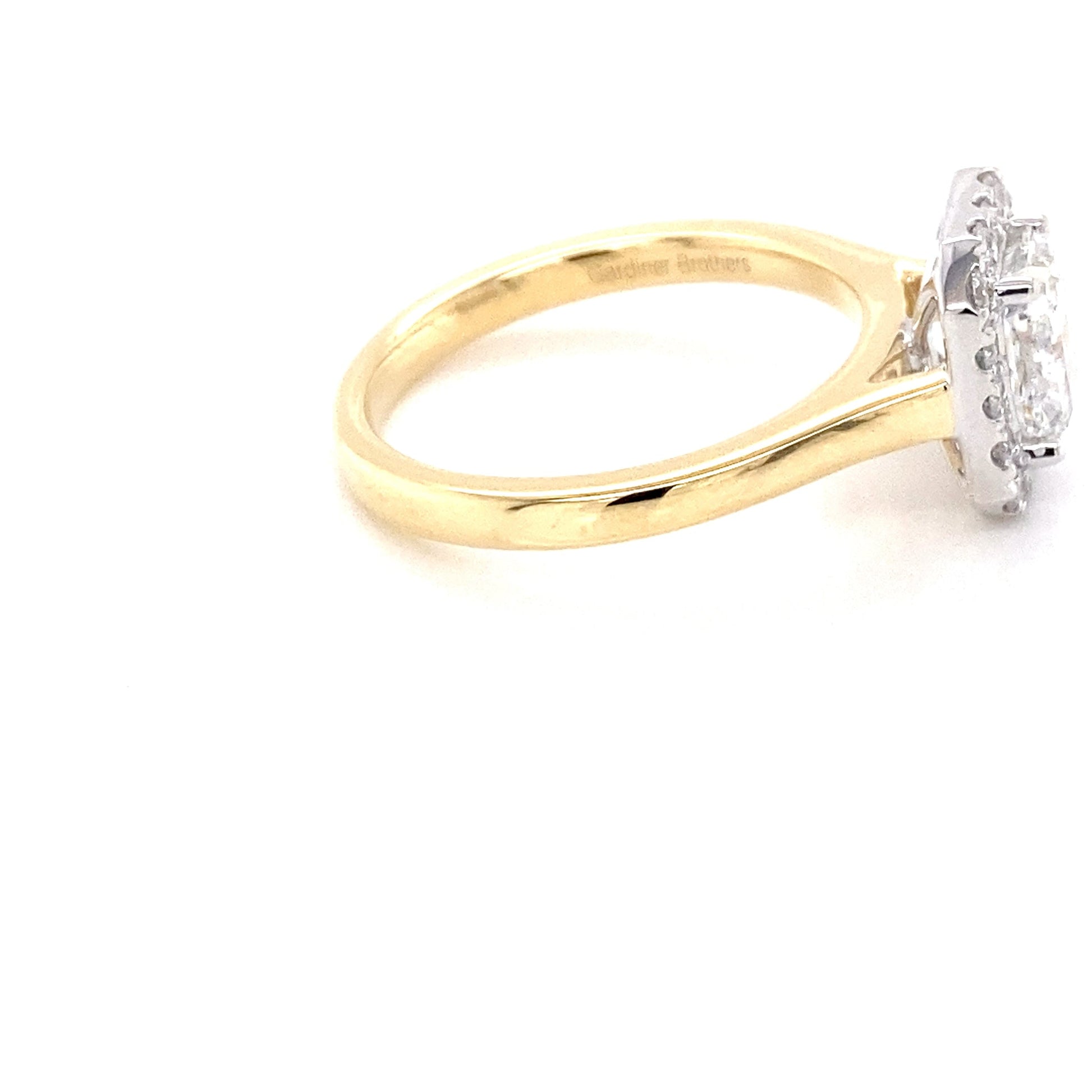 Yellow Gold Radiant Cut Diamond Halo Style Ring - 1.37cts Gardiner Brothers