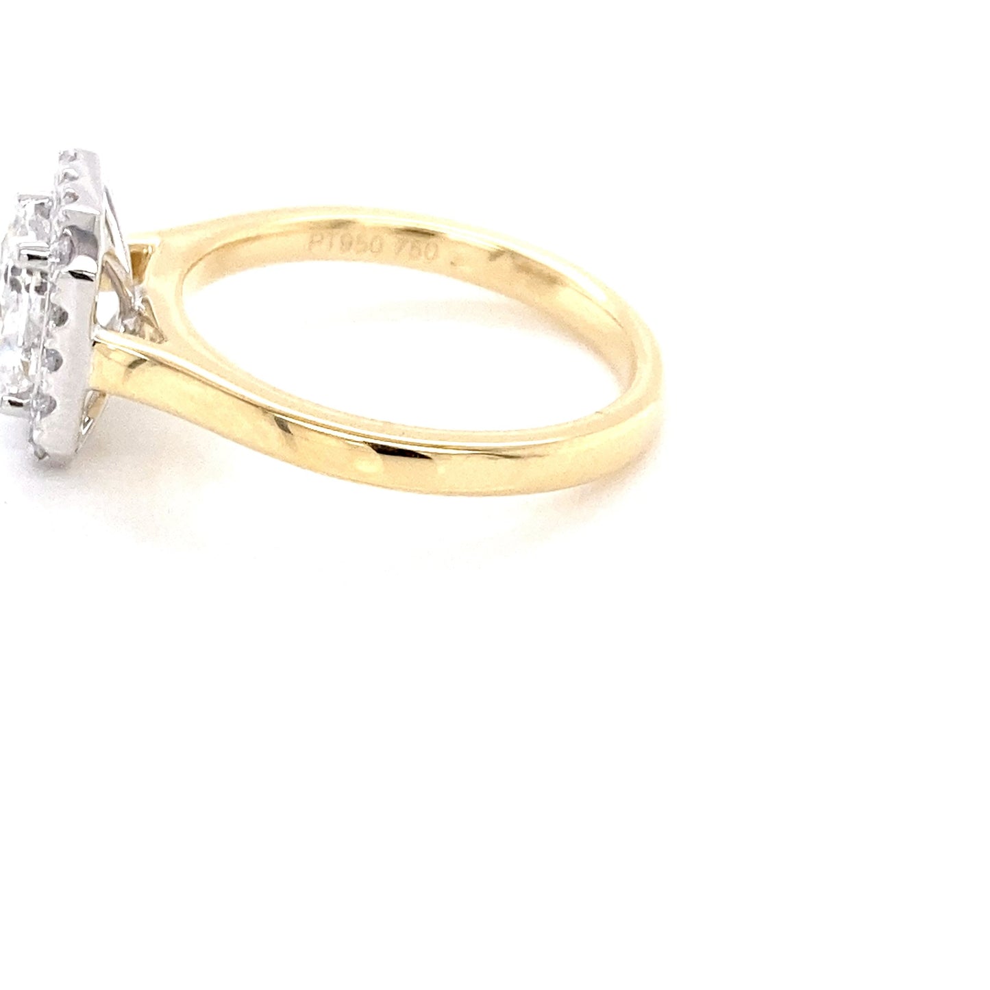 Yellow Gold Radiant Cut Diamond Halo Style Ring - 1.37cts Gardiner Brothers