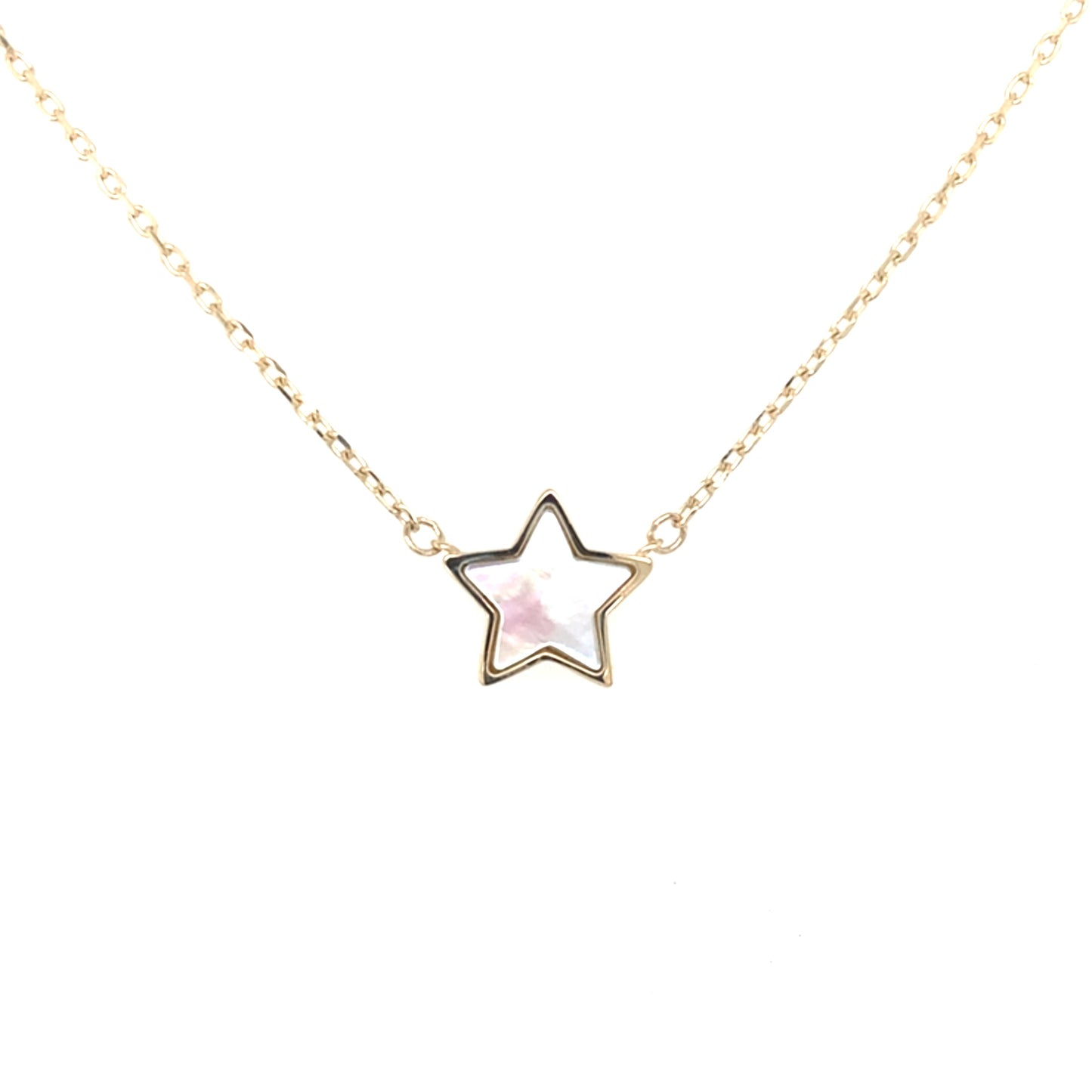 Yellow Gold Mother of Pearl Star Necklet Gardiner Brothers