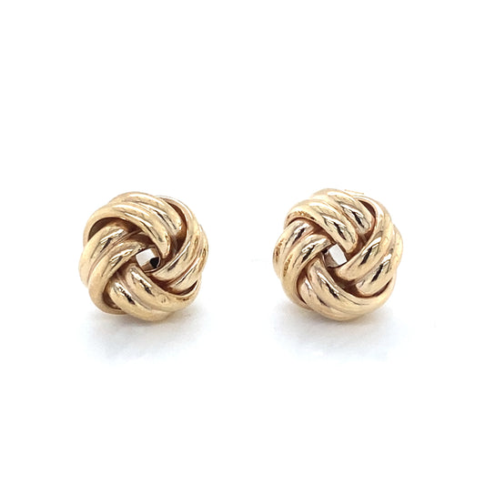 Yellow Gold Double Stranded Knot Earrings Gardiner Brothers