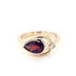 Pear shaped Garnet and round brilliant cut diamond ring Gardiner Brothers
