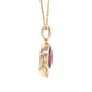 Pear shaped garnet and round brilliant cut diamond pendant Gardiner Brothers