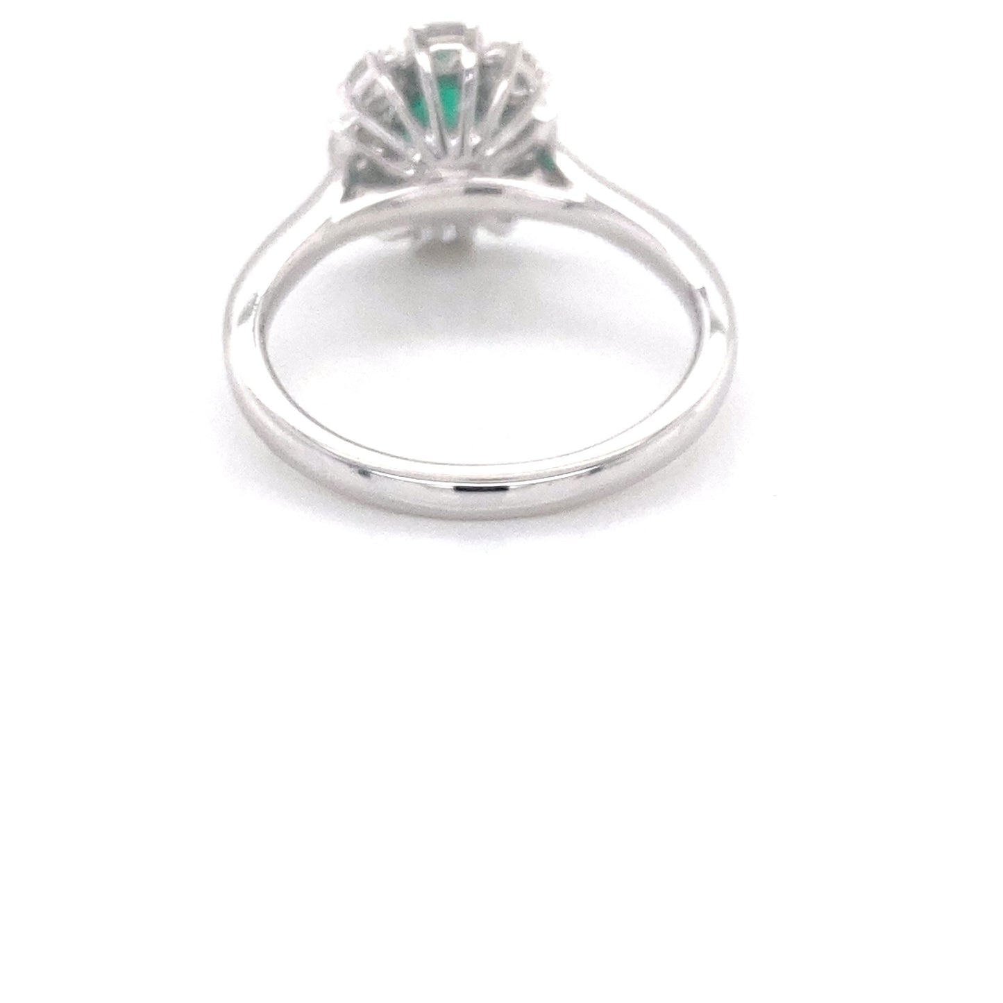 Oval shaped emerald and oval diamond cluster style ring Gardiner Brothers