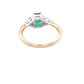 Octagonal shaped emerald and round brilliant cut diamond ring Gardiner Brothers