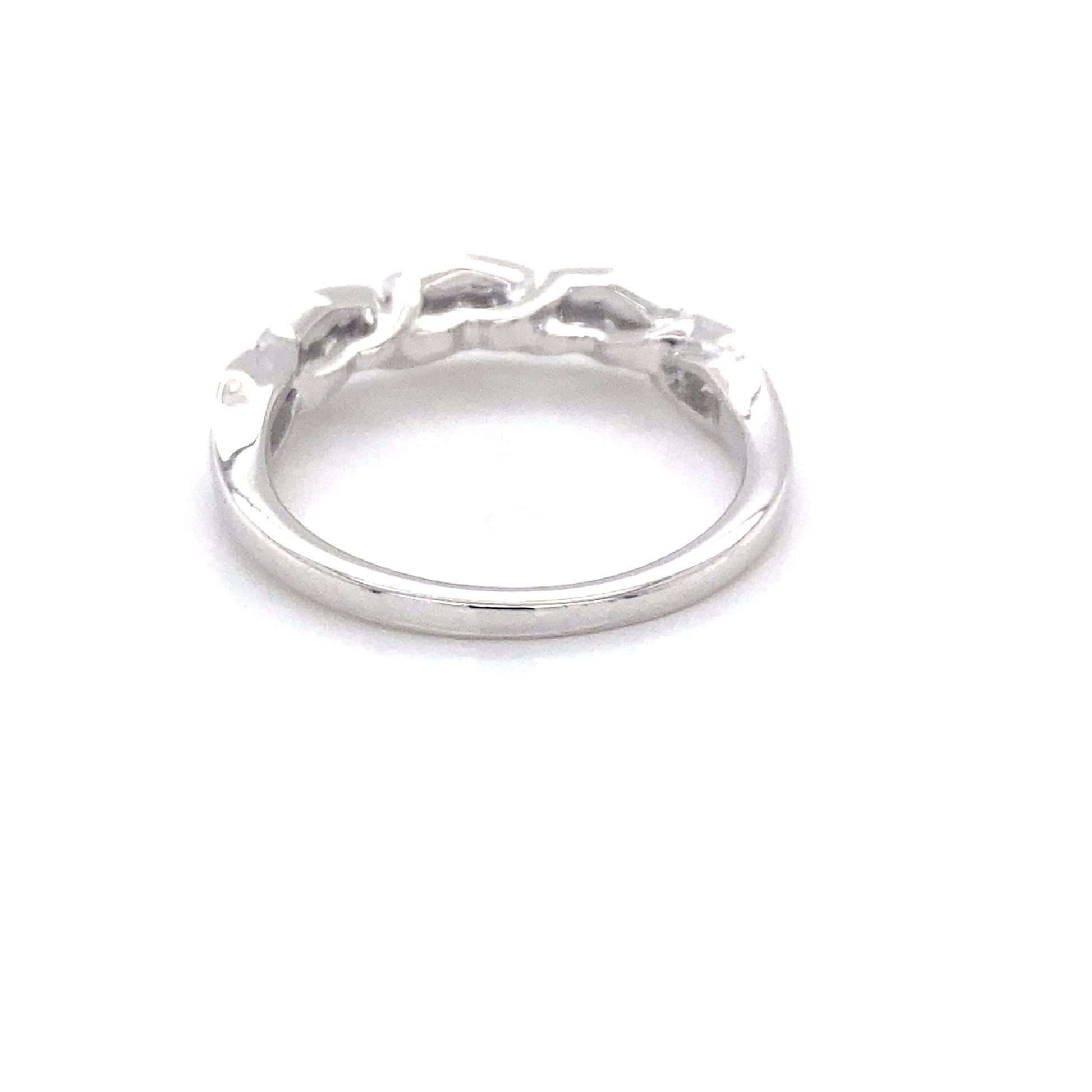 Platinum round brilliant cut diamond alternating size eternity ring Gardiner Brothers