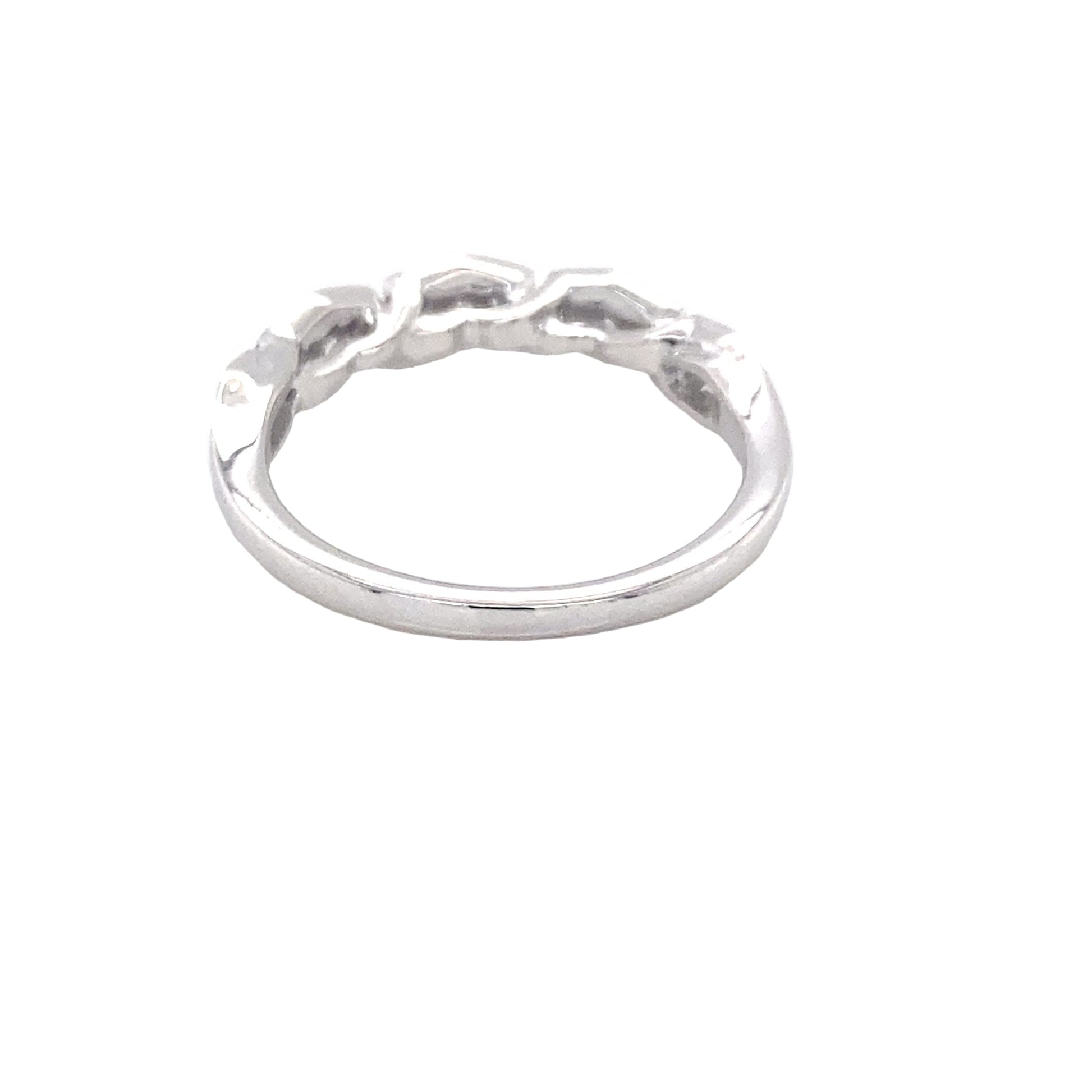 Platinum round brilliant cut diamond alternating size eternity ring Gardiner Brothers