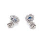 Oval Shaped Sapphire and oval shaped diamond cluster style earrings Gardiner Brothers