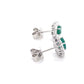Oval shaped emerald and oval diamonds cluster style earrings Gardiner Brothers