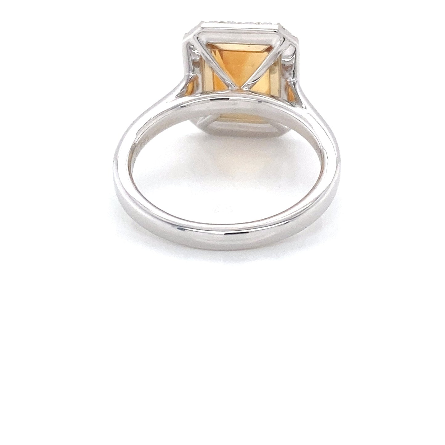 Octagonal Citrine and diamond halo style ring Gardiner Brothers