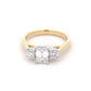 Yellow Gold Emerald and round brilliant cut diamond 3 stone ring - 1.03cts Gardiner Brothers