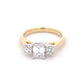 Emerald and round brilliant cut diamond 3 stone ring - 1.03cts Gardiner Brothers
