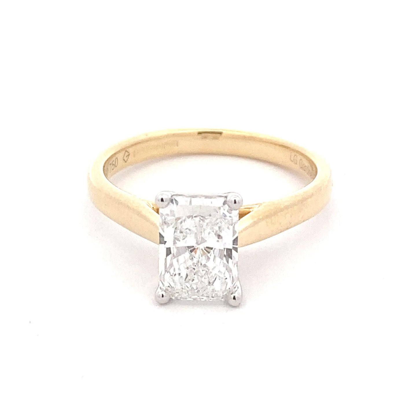 Lab Grown Radiant Cut Diamond Solitaire ring - 1.50cts Gardiner Brothers