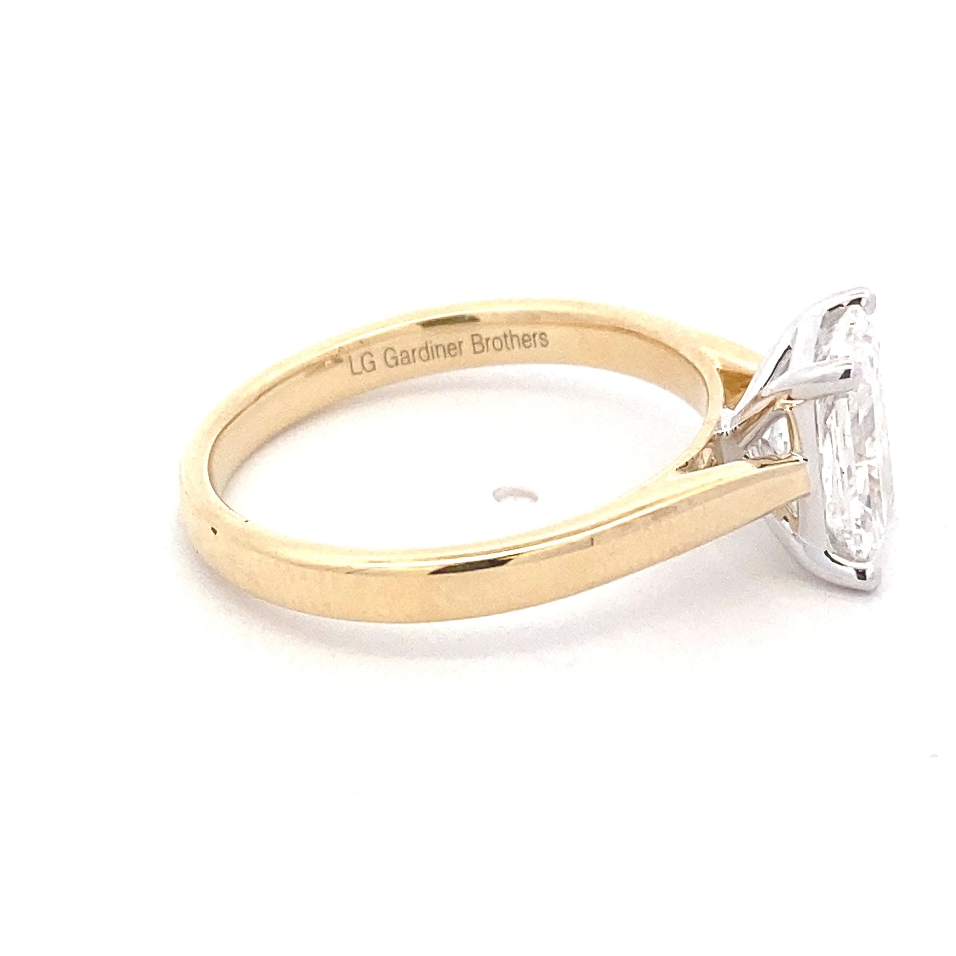 Lab Grown Radiant Cut Diamond Solitaire ring - 1.50cts Gardiner Brothers
