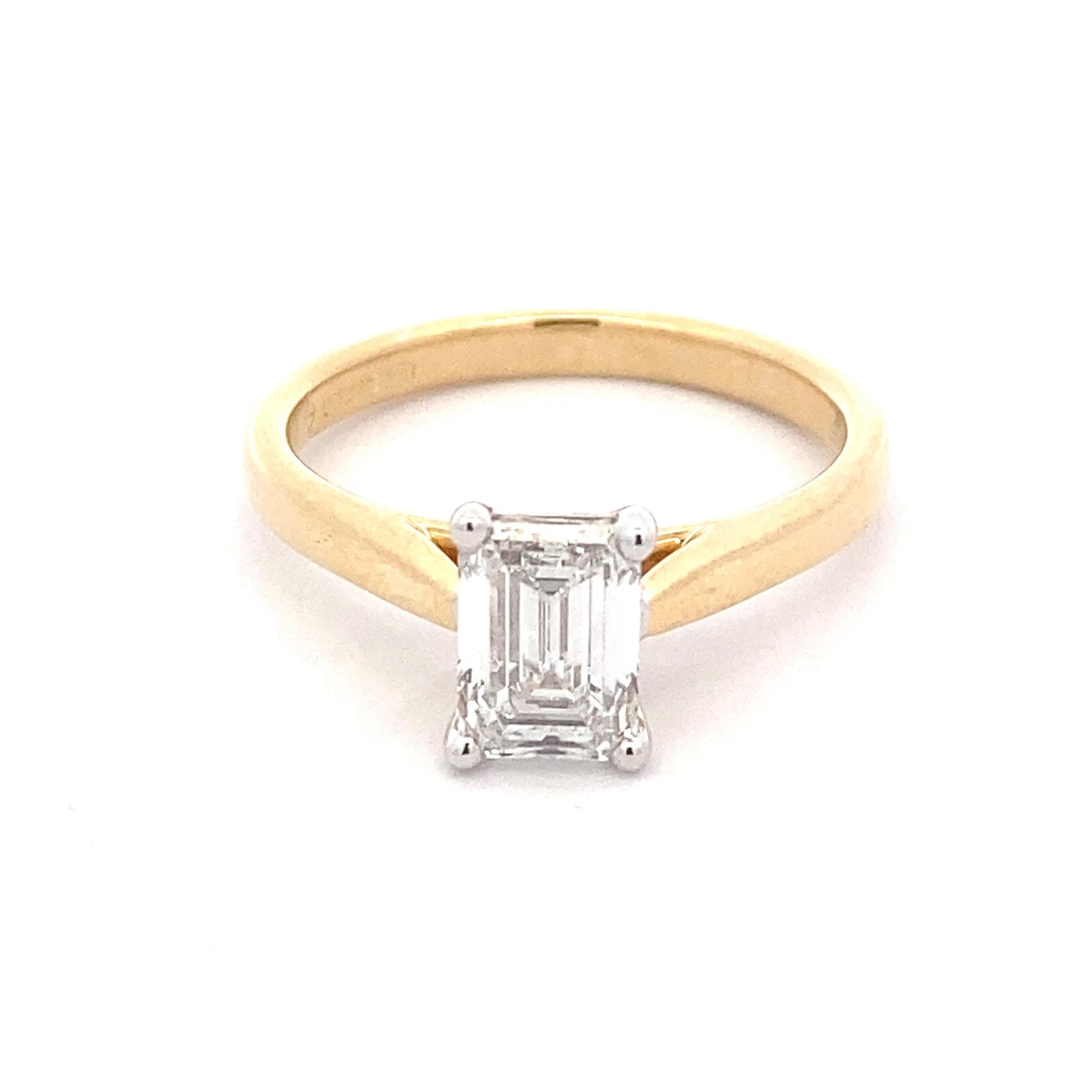 Lab Grown Emerald Cut Diamond Solitaire Ring - 1.22cts Gardiner Brothers