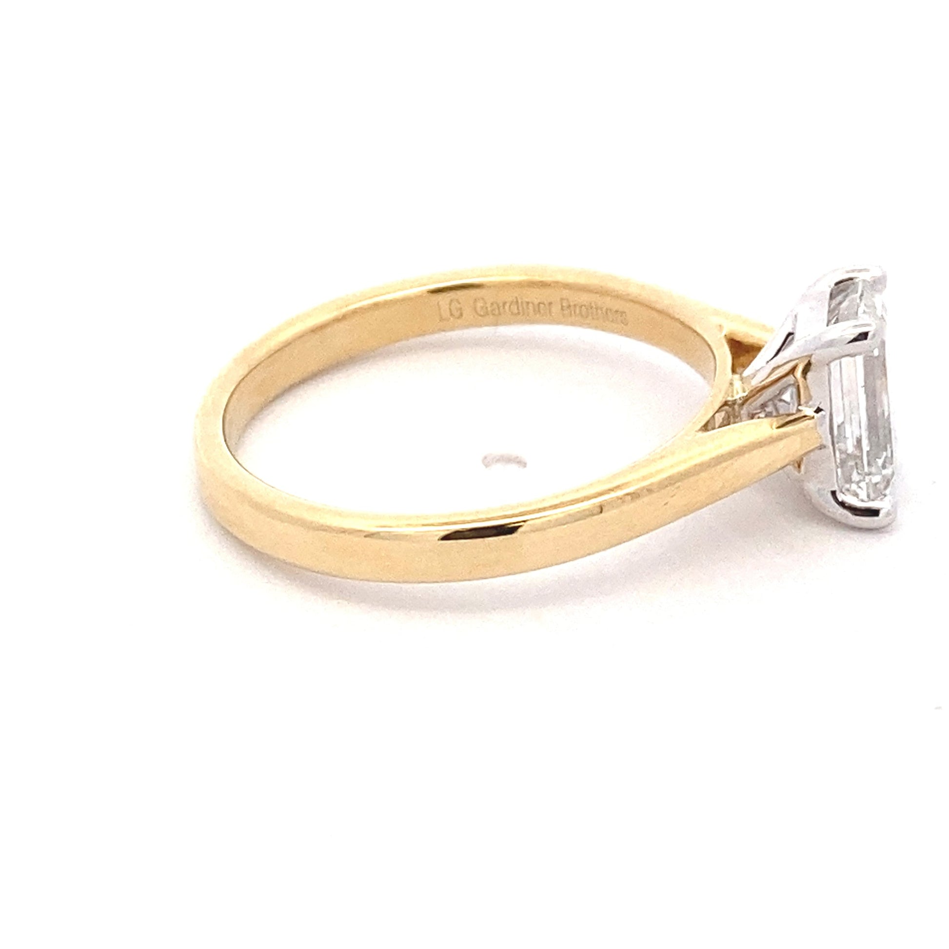Lab Grown Emerald Cut Diamond Solitaire Ring - 1.22cts Gardiner Brothers