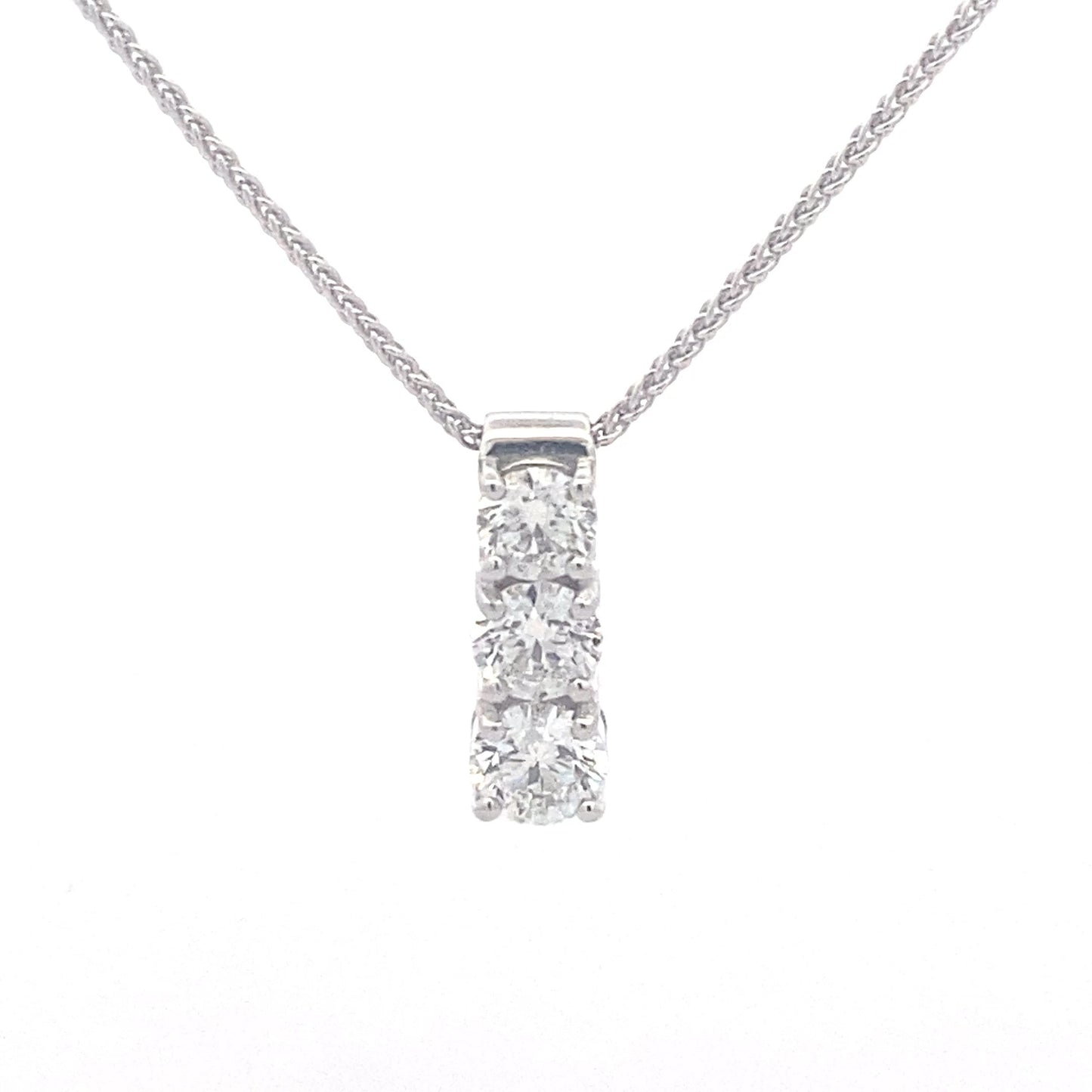 Round Brilliant Cut 3 Diamond Drop Pendant - 1.50cts Gardiner Brothers