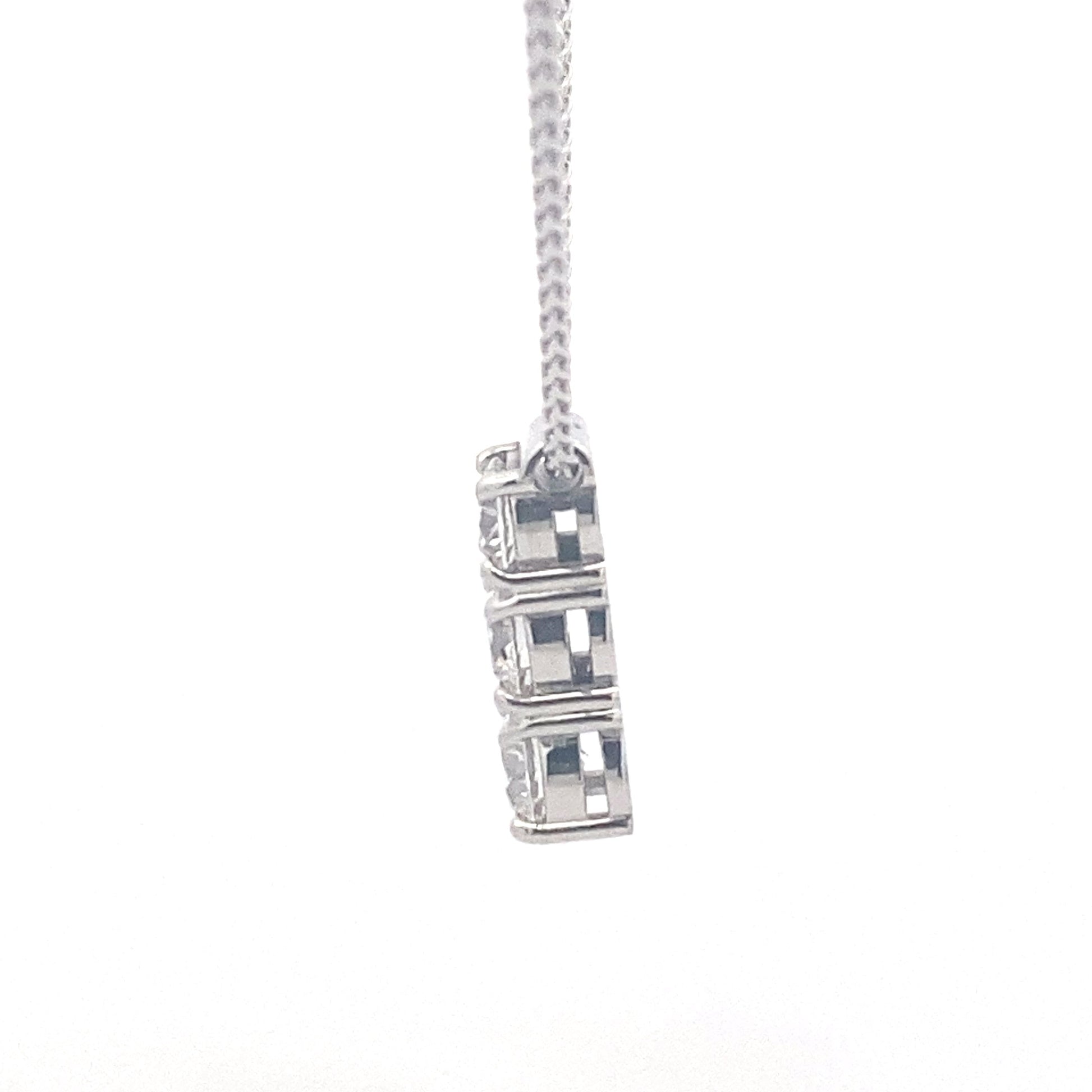 Round Brilliant Cut 3 Diamond Drop Pendant - 1.50cts Gardiner Brothers