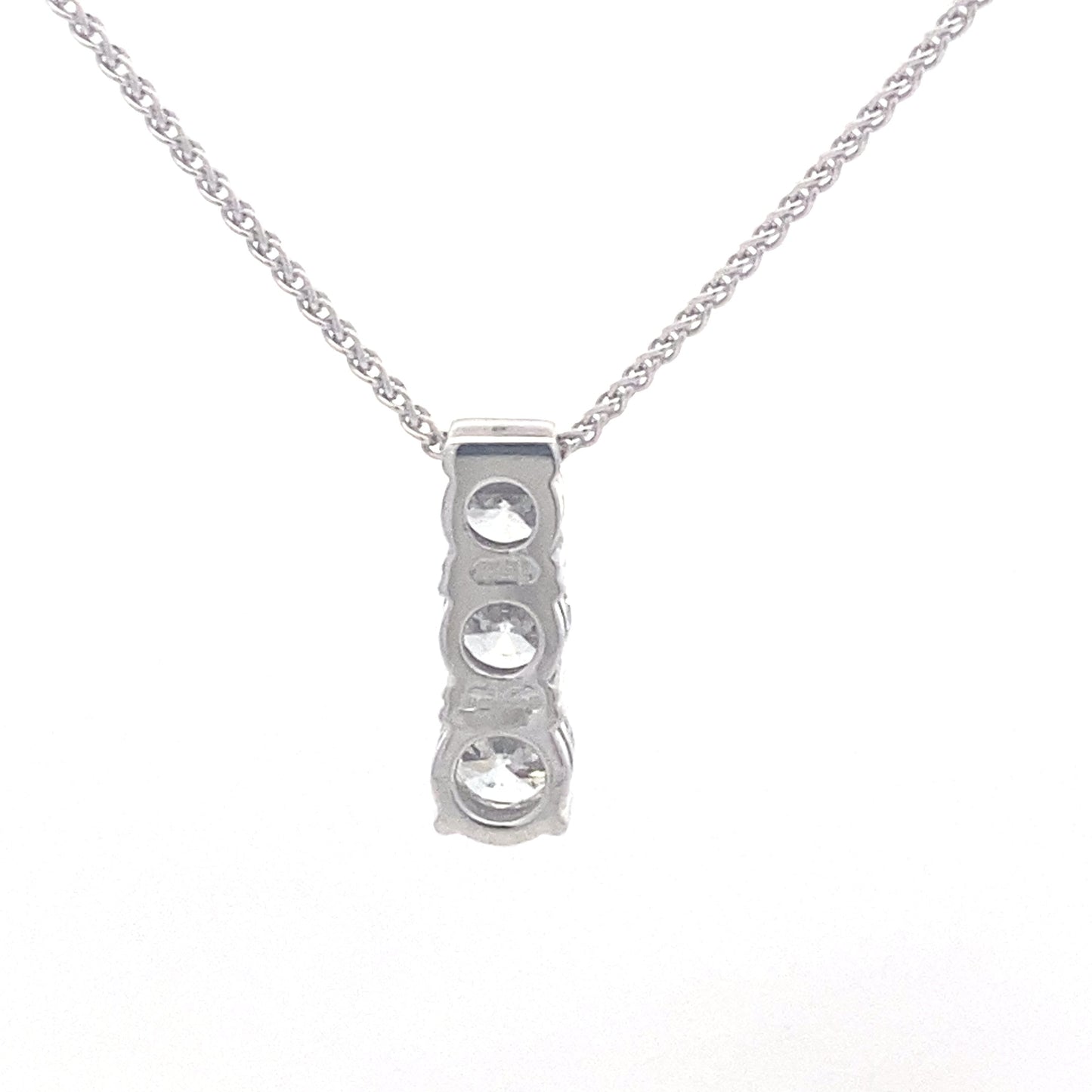 Round Brilliant Cut 3 Diamond Drop Pendant - 1.50cts Gardiner Brothers
