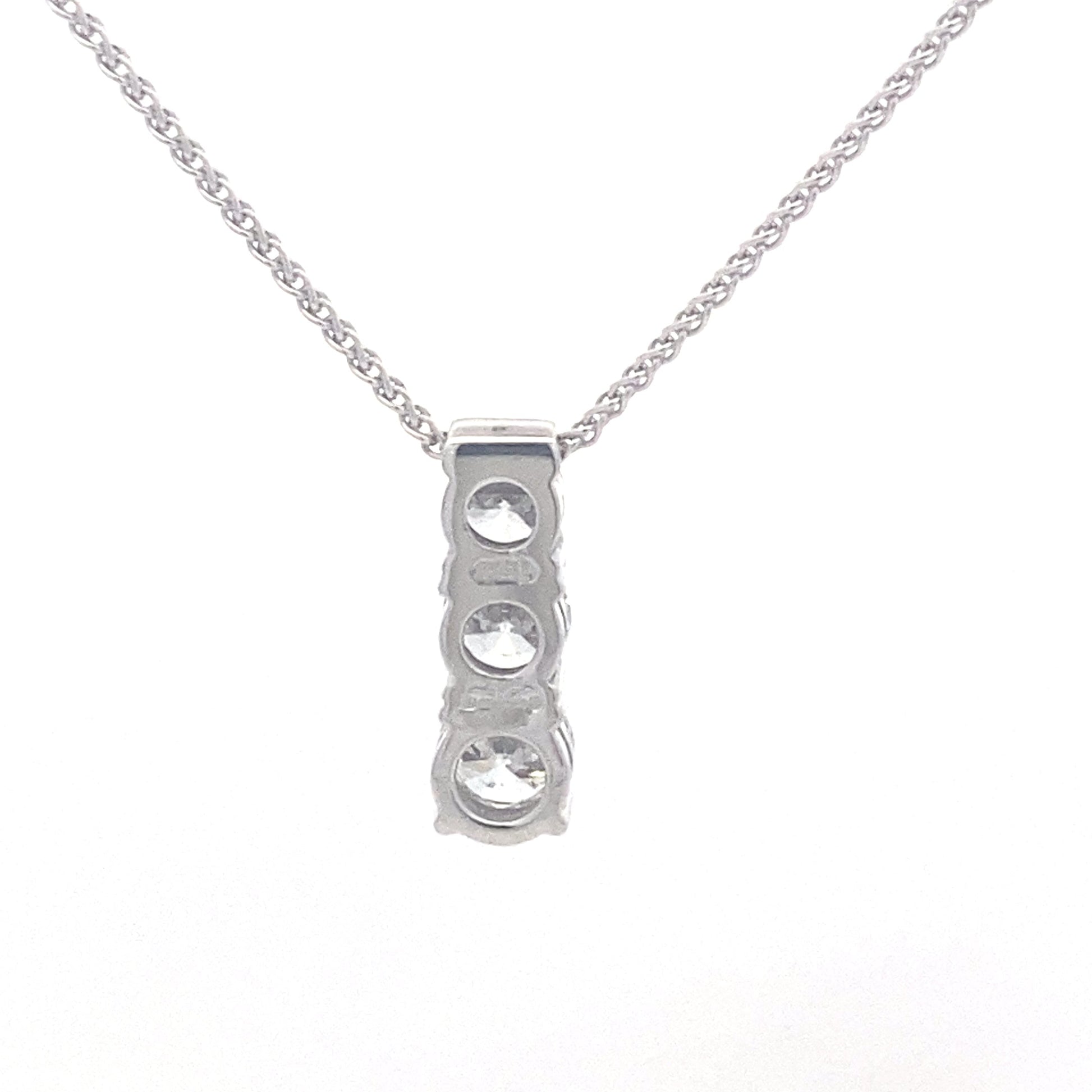 Round Brilliant Cut 3 Diamond Drop Pendant - 1.50cts Gardiner Brothers
