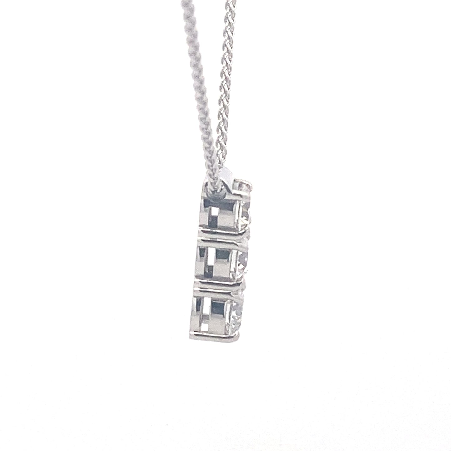 Round Brilliant Cut 3 Diamond Drop Pendant - 1.50cts Gardiner Brothers