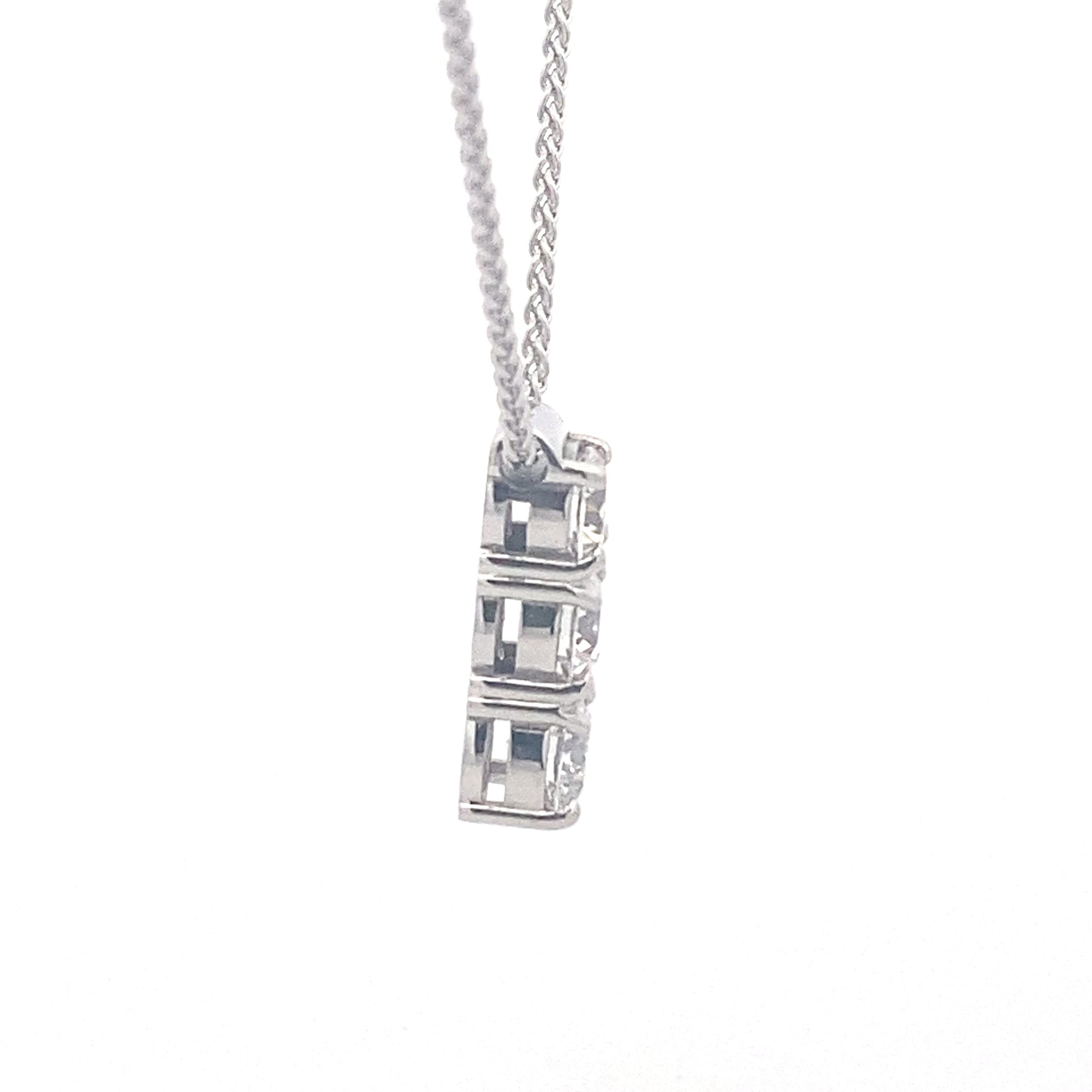 Round Brilliant Cut 3 Diamond Drop Pendant - 1.50cts Gardiner Brothers