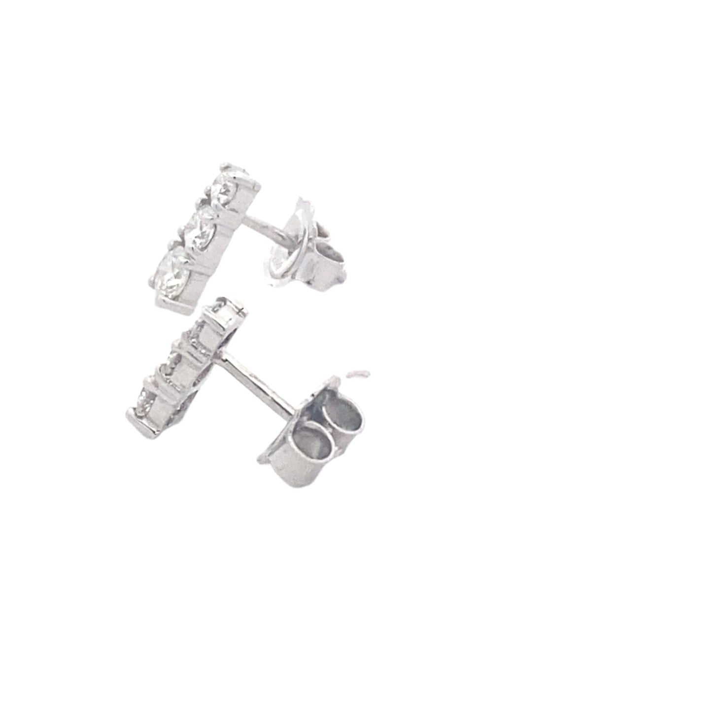 Round Brilliant Cut 3 Diamond Drop Earrings - 1.04cts Gardiner Brothers
