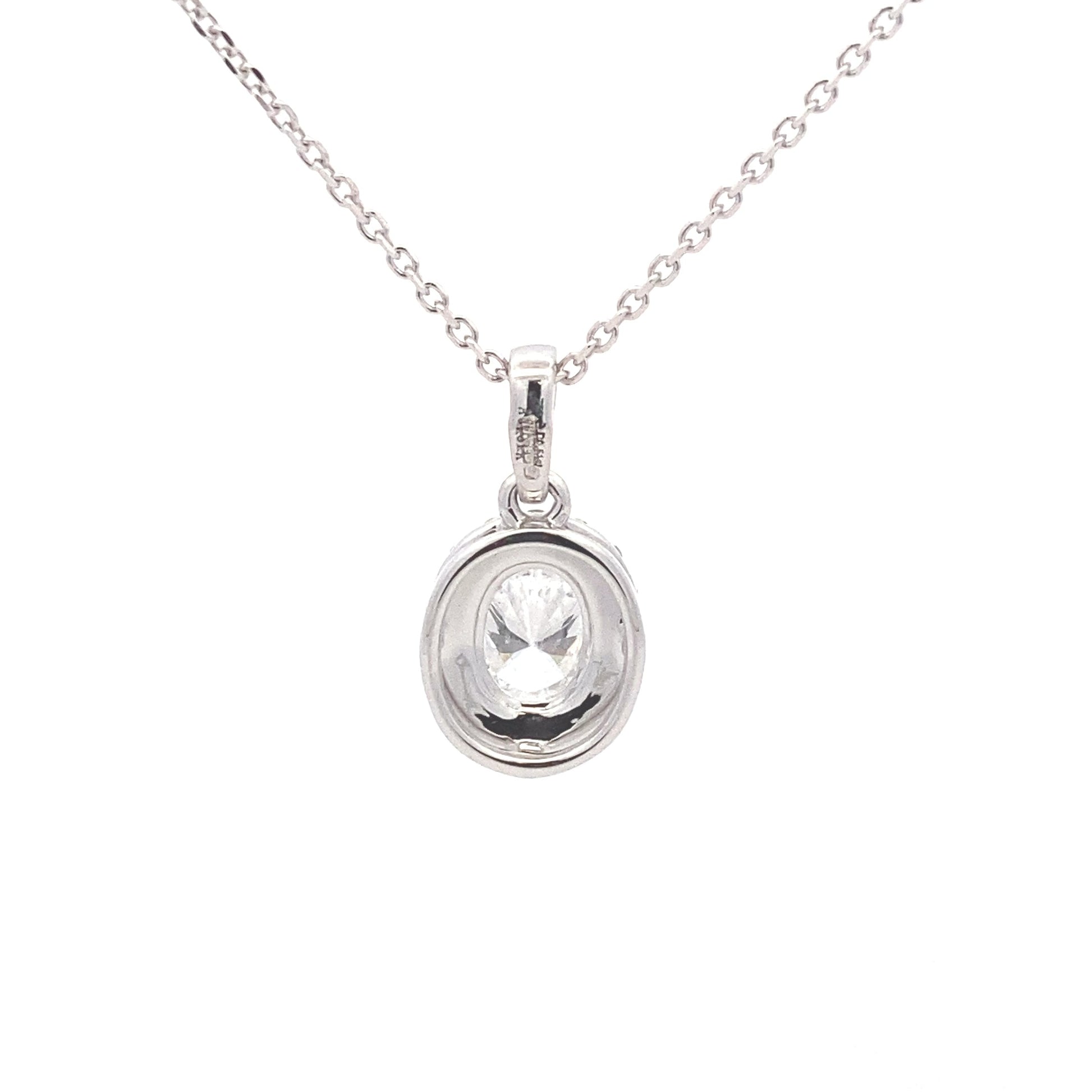 Oval Aurora Cut Diamond Halo Pendant - 0.71cts Gardiner Brothers