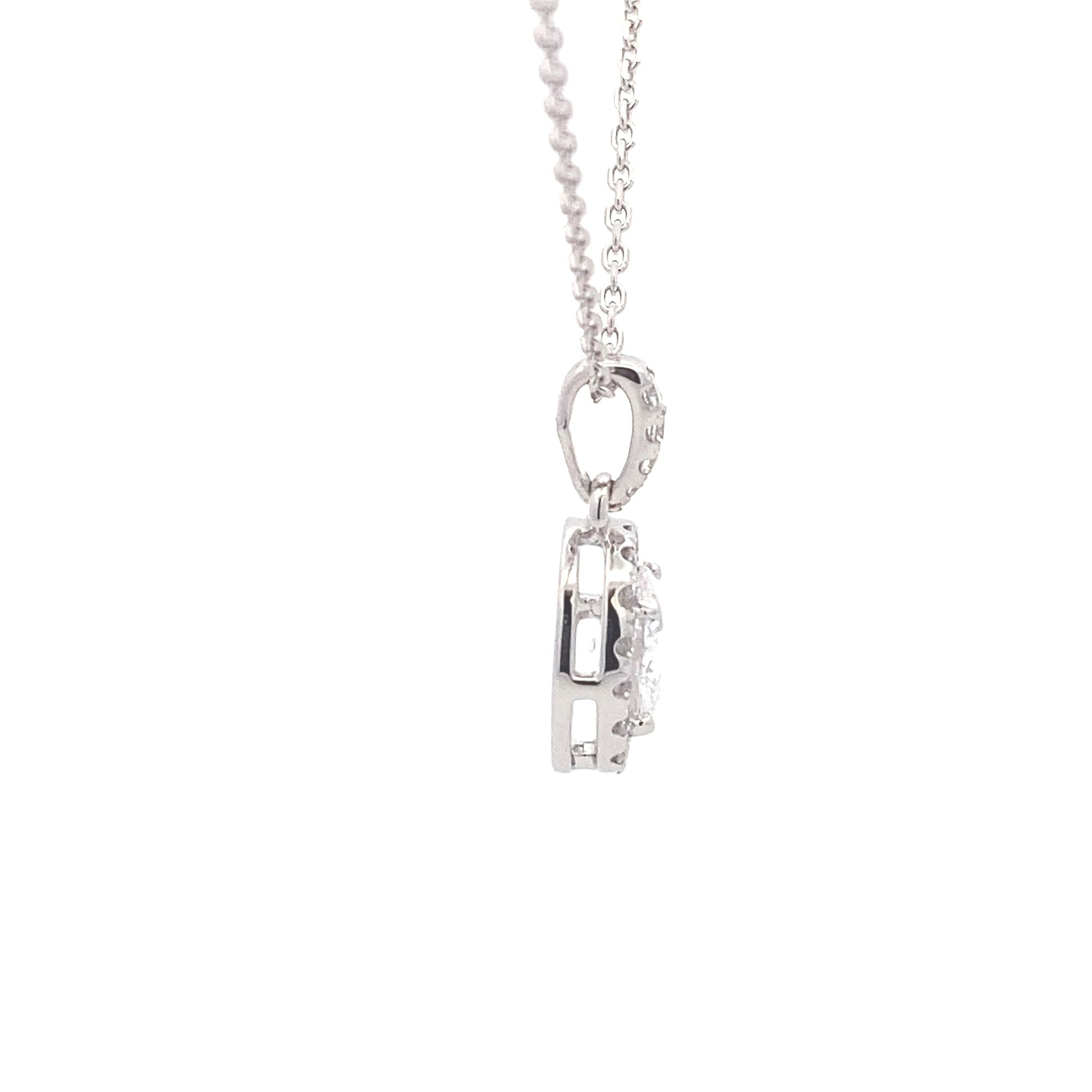 Oval Aurora Cut Diamond Halo Pendant - 0.71cts Gardiner Brothers