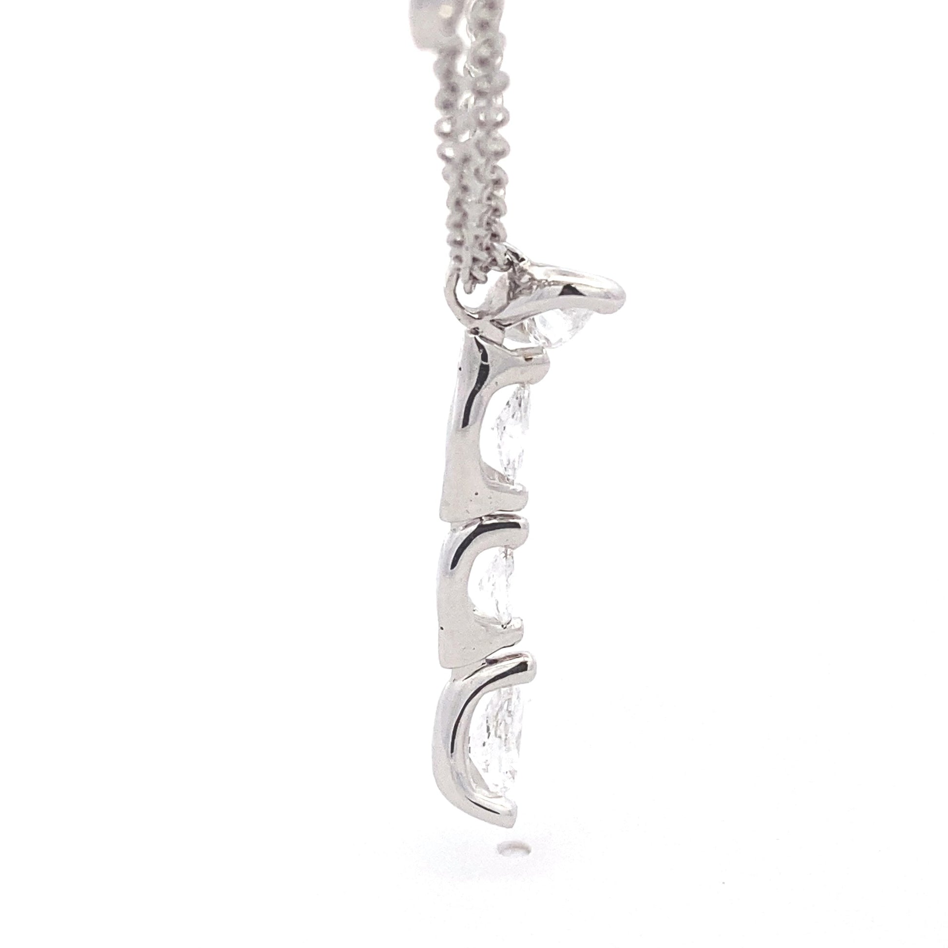 Marquise and Pear Shaped Diamond Fancy Style Drop Pendant - 0.96cts Gardiner Brothers