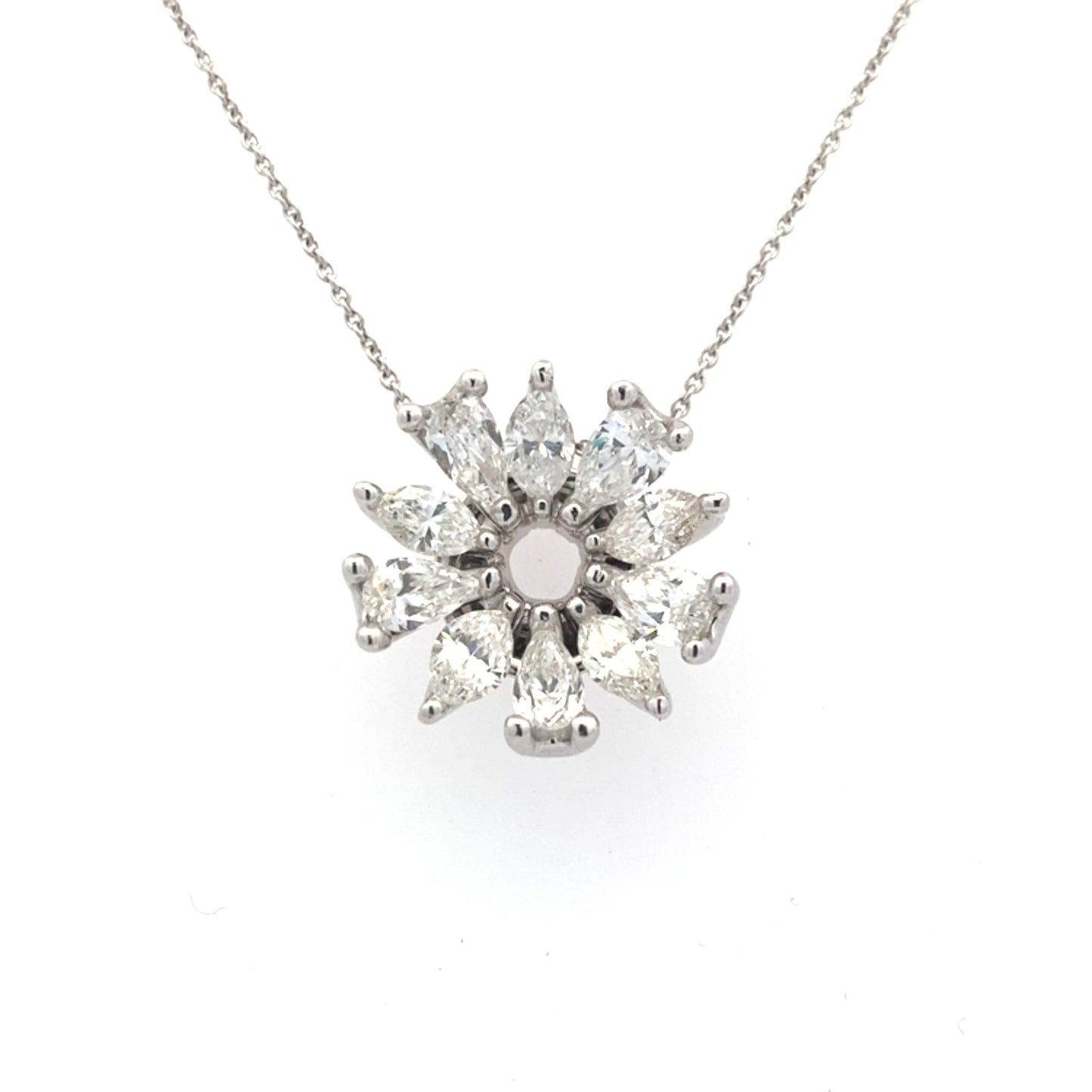 Marquise and Pear Shaped Diamond Circle Cluster Pendant - 2.54cts Gardiner Brothers