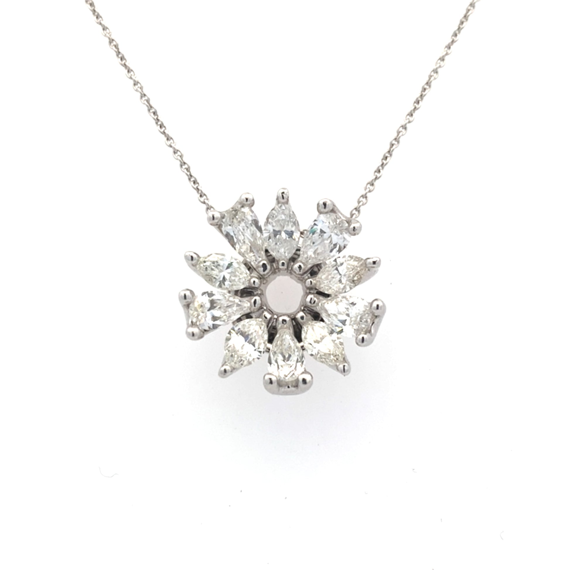 Marquise and Pear Shaped Diamond Circle Cluster Pendant - 2.54cts Gardiner Brothers