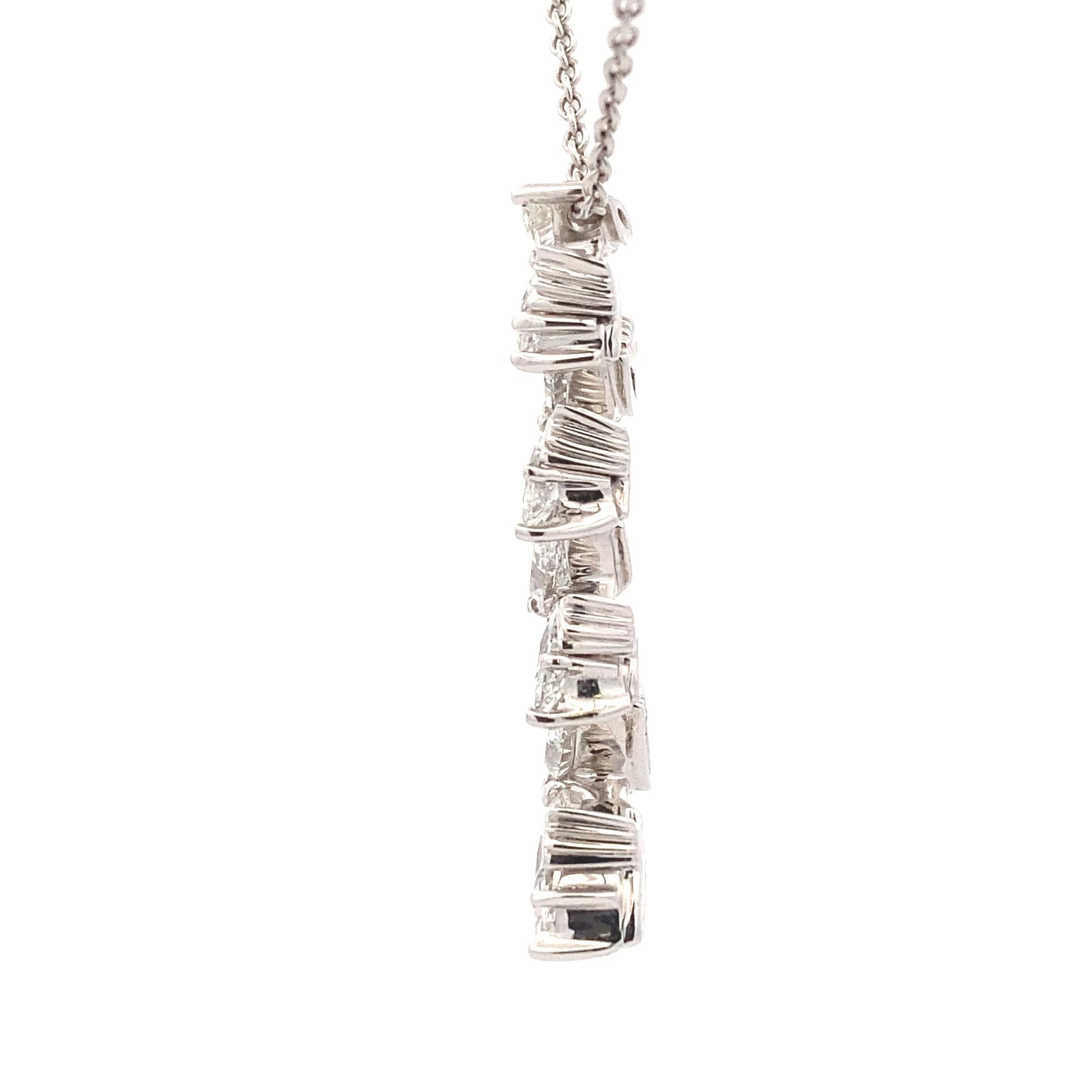 Marquise Shaped Diamond Fancy Style Drop Pendant - 2.02cts Gardiner Brothers