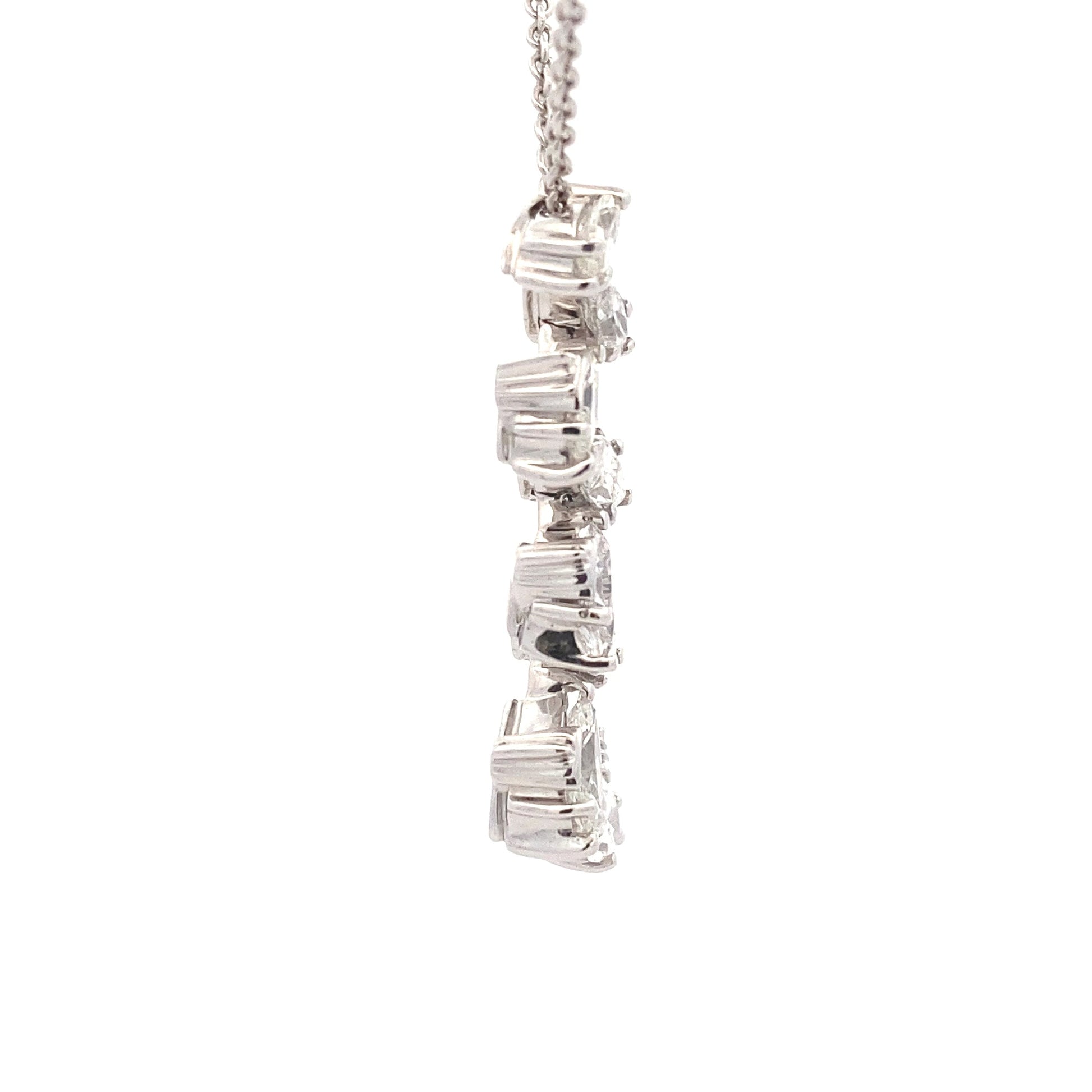 Marquise Shaped Diamond Fancy Style Drop Pendant - 2.02cts Gardiner Brothers