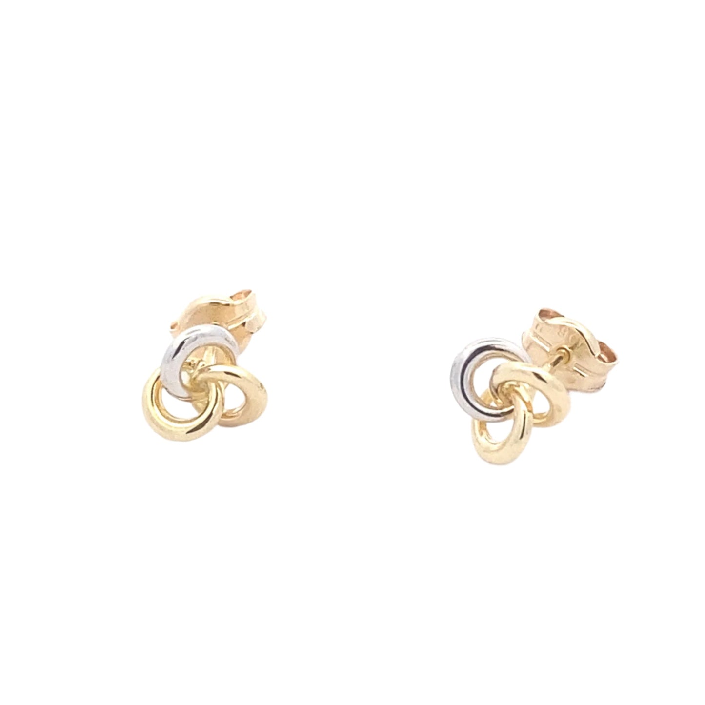 Yellow and white gold 3 interlocking circles earrings Gardiner Brothers