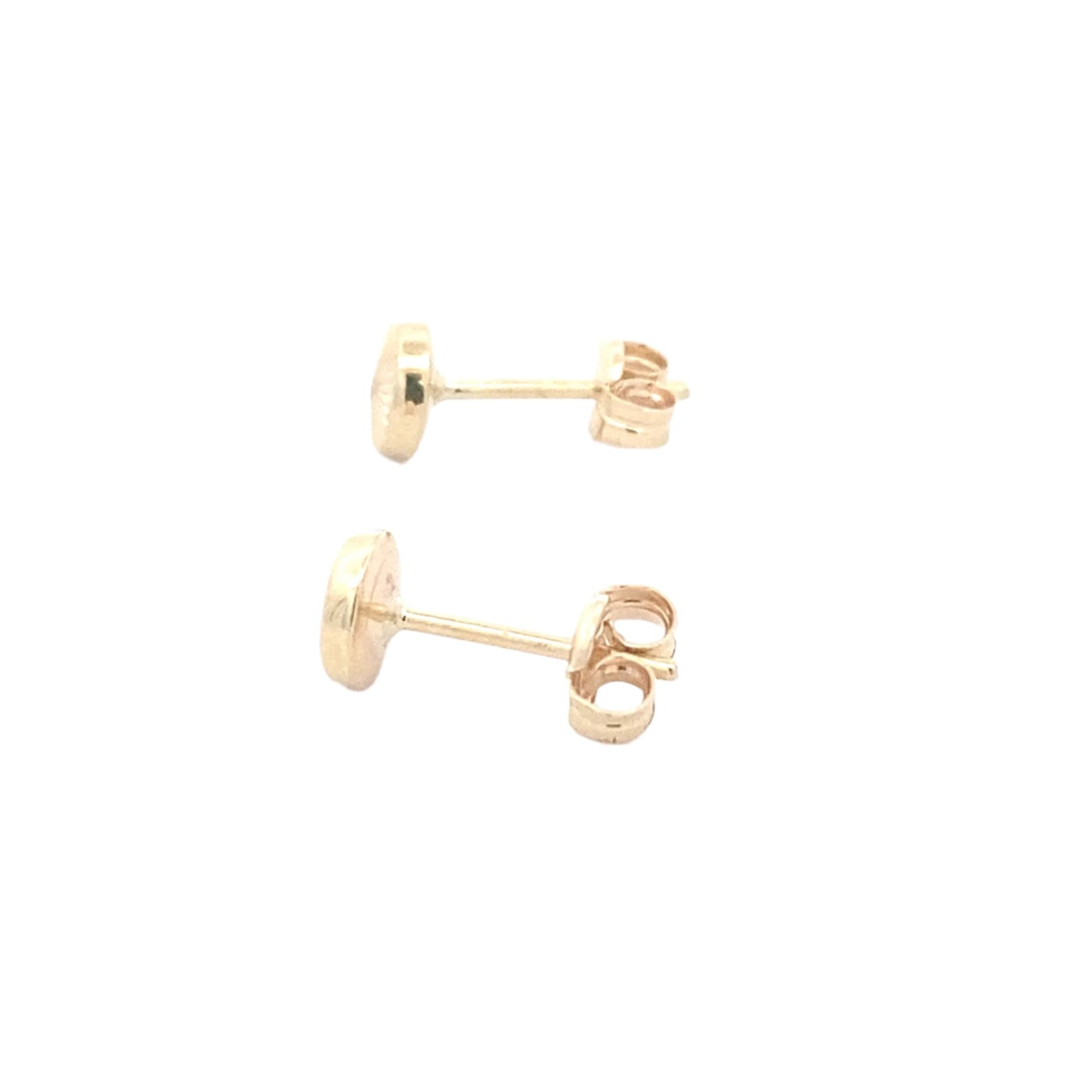 Yellow Gold Diamond Cut Button earrings Gardiner Brothers