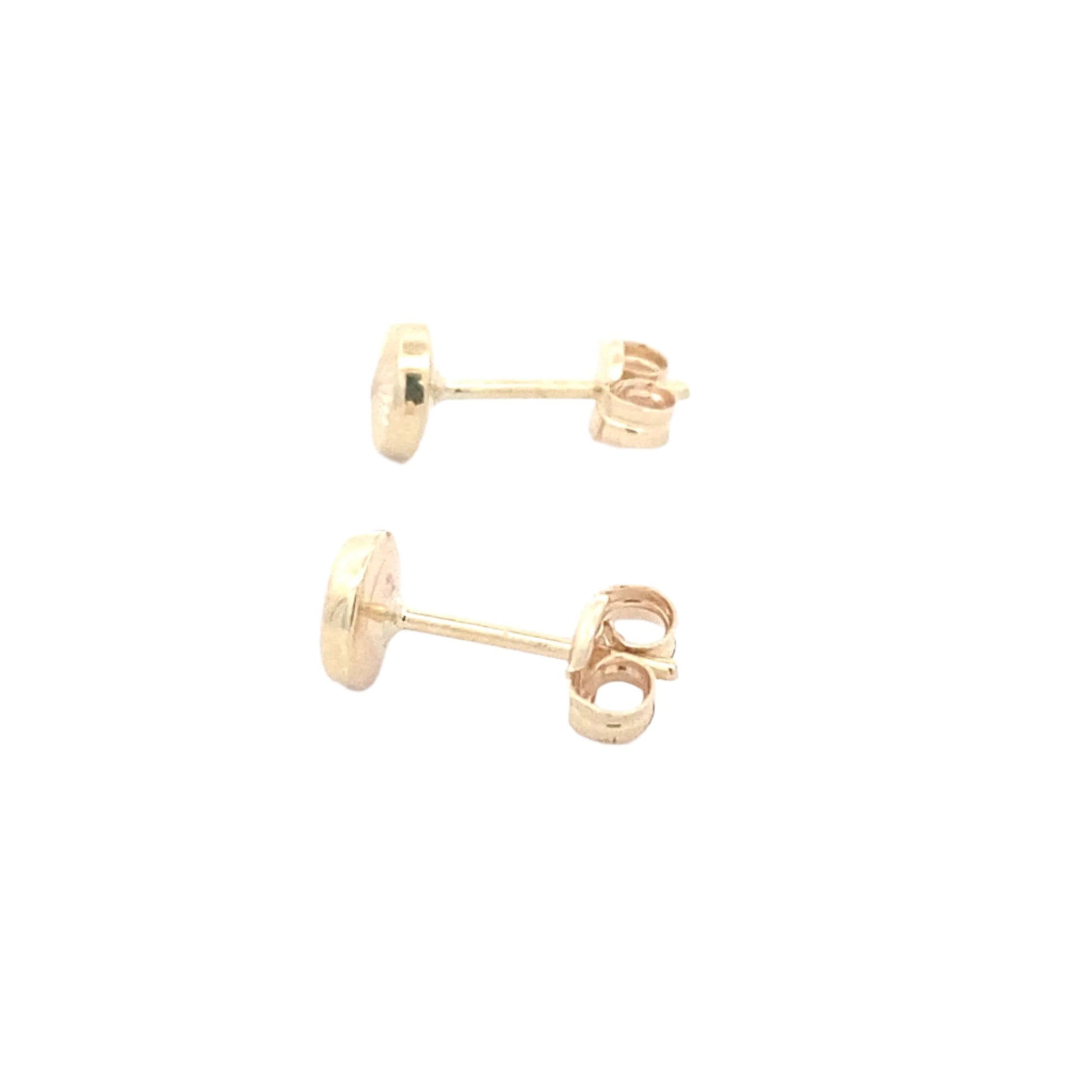 Yellow Gold Diamond Cut Button earrings Gardiner Brothers