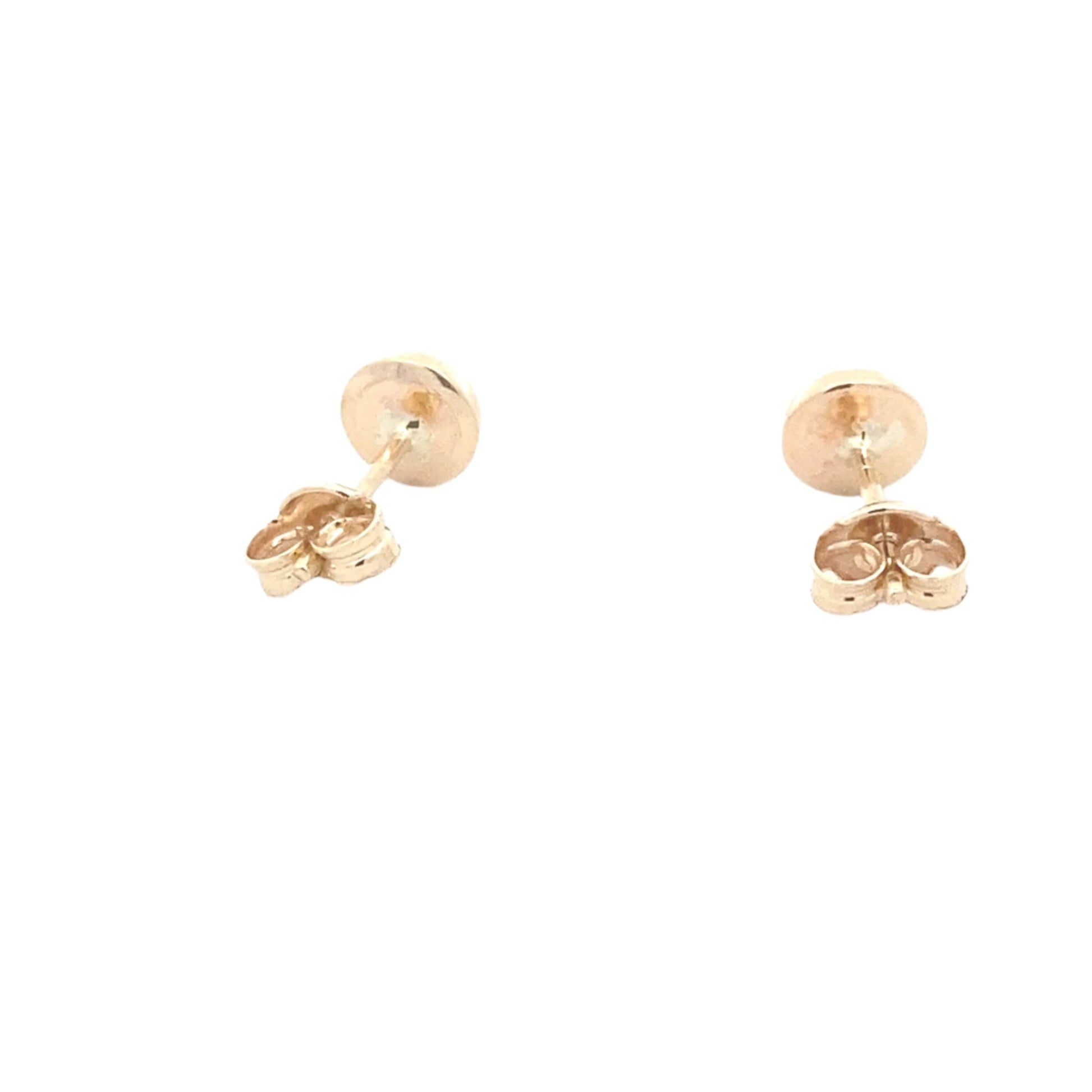 Yellow Gold Diamond Cut Button earrings Gardiner Brothers