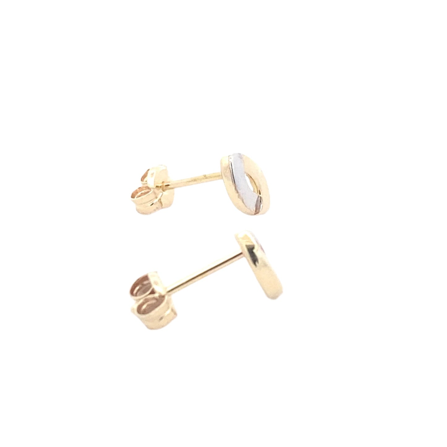 Yellow and white gold open stud style earring Gardiner Brothers