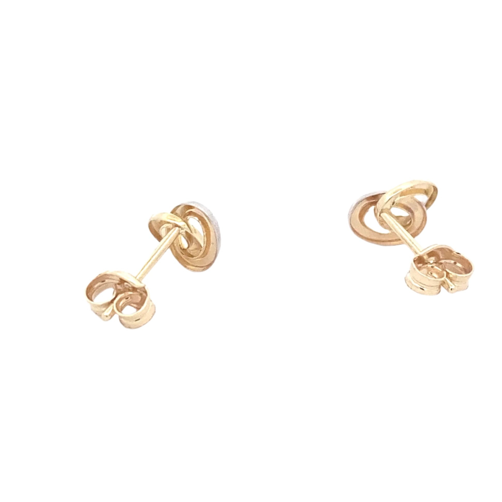 Yellow and white gold interlocking ovals earrings Gardiner Brothers