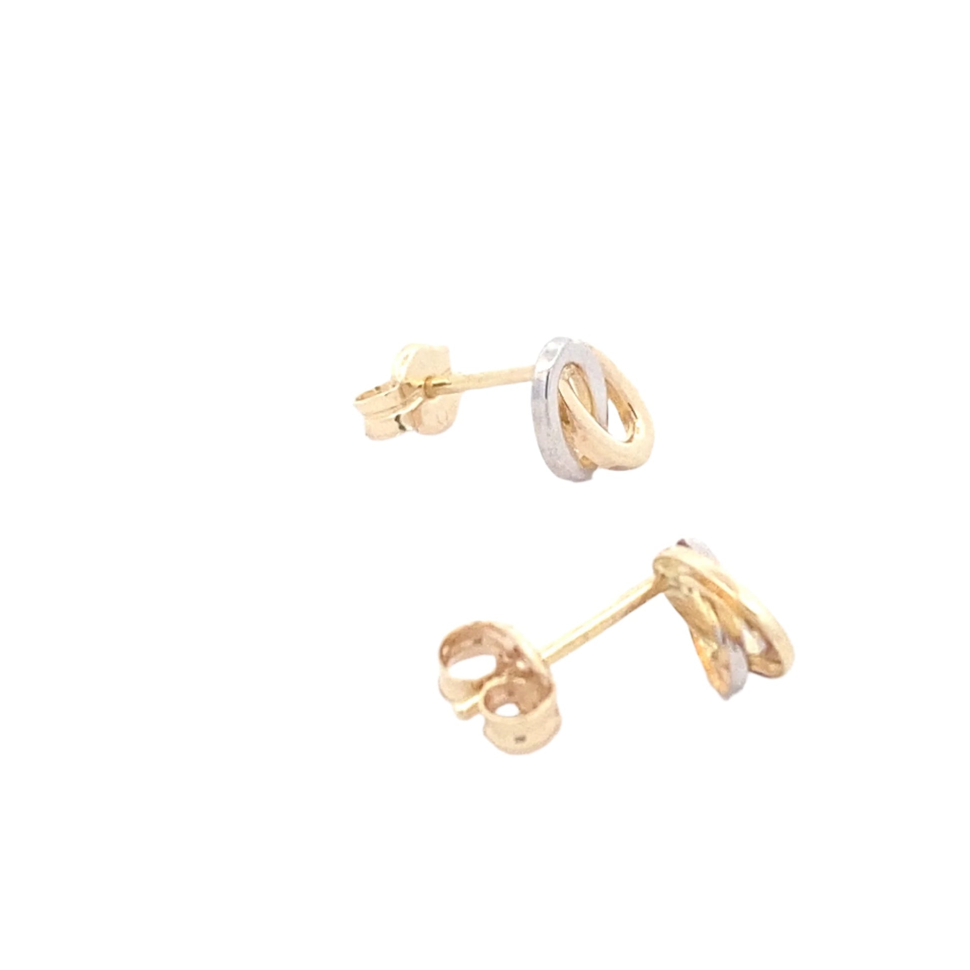 Yellow and white gold interlocking ovals earrings Gardiner Brothers