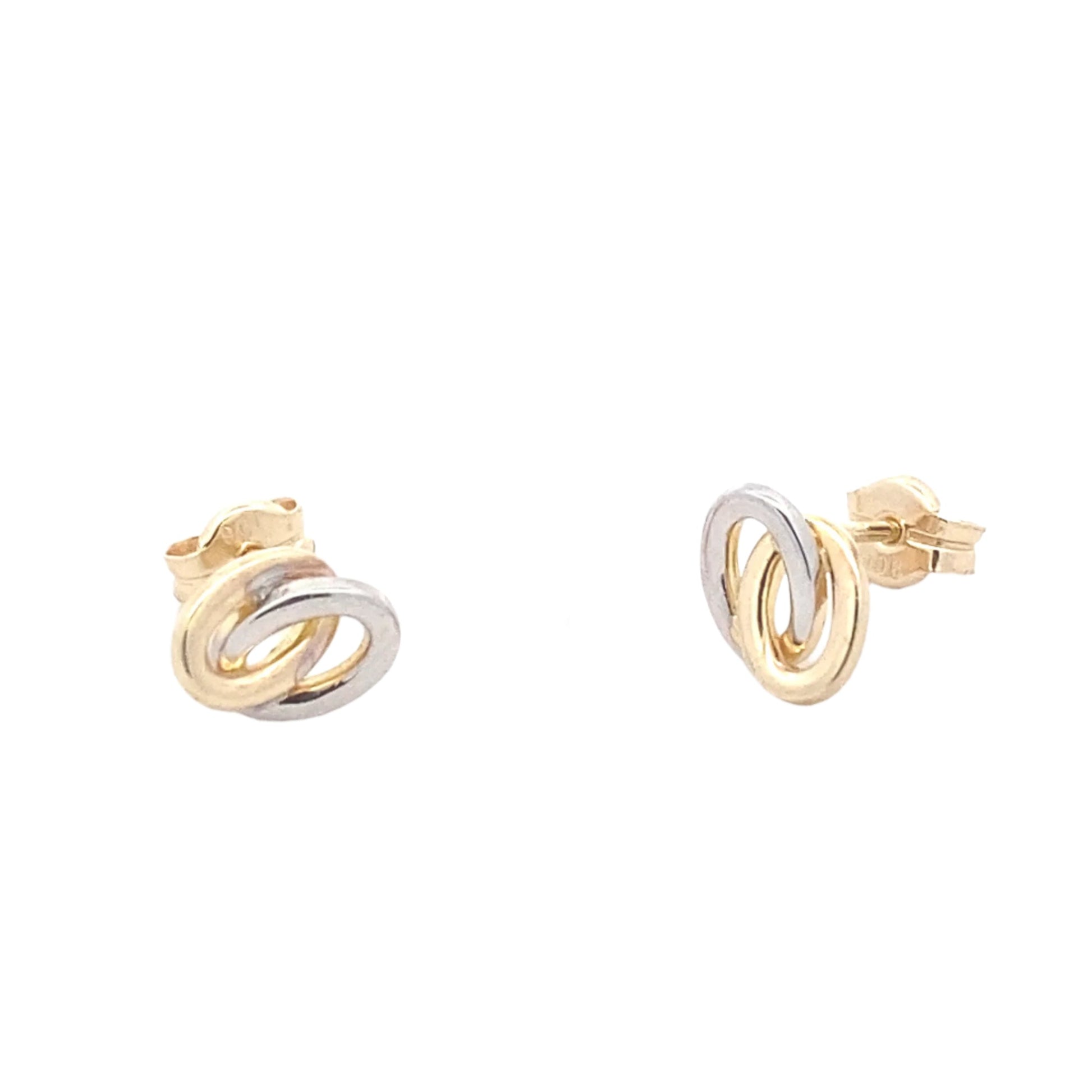 Yellow and white gold interlocking ovals earrings Gardiner Brothers