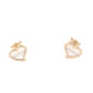 Yellow Gold, Mother Of Pearl Heart Shaped Earrings Gardiner Brothers