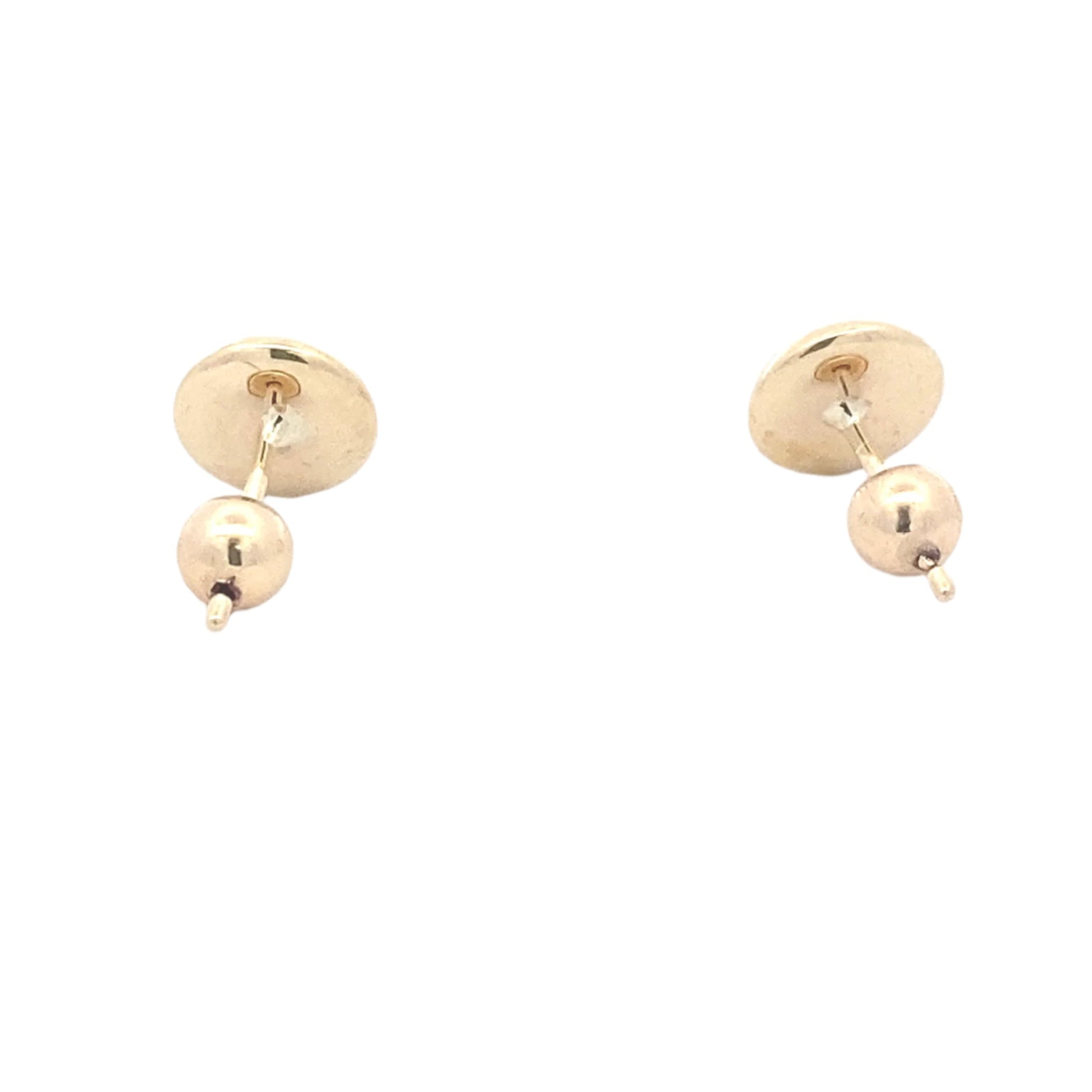 Yellow gold 7mm button earring Gardiner Brothers